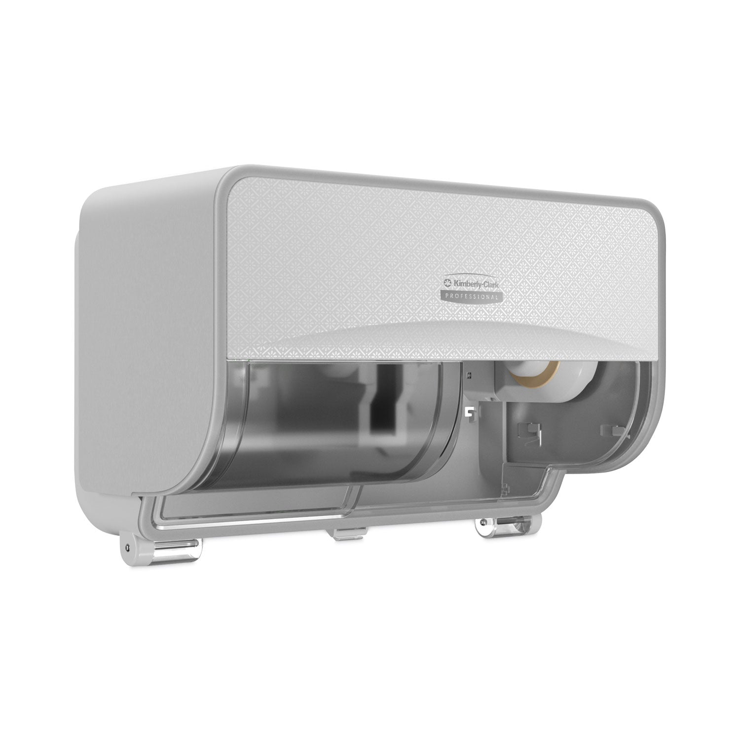 Kimberly-Clark Professional ICON Standard Roll Horizontal Toilet Paper Dispenser - Coreless - 2 x Roll - White Mosaic - Refillable, Key Lock - 1 Each