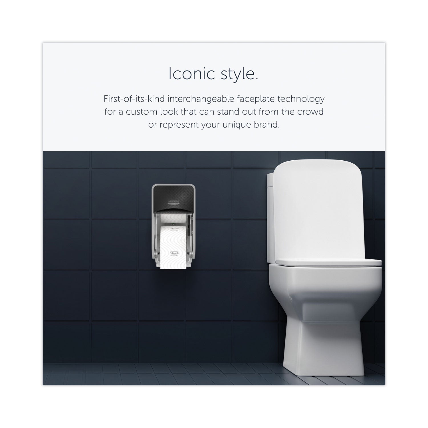 Kimberly-Clark Professional ICON Standard Roll Vertical Toilet Paper Dispenser - Coreless - 2 x Roll - Black Mosaic - Refillable, Key Lock - 1 Each