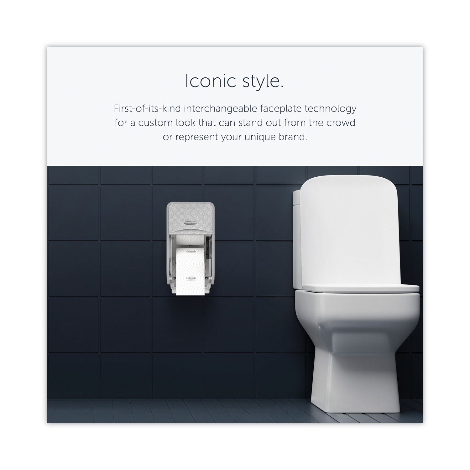 Kimberly-Clark Professional ICON Standard Roll Vertical Toilet Paper Dispenser - Coreless - 2 x Roll - Silver Mosaic - Refillable, Key Lock - 1 Each