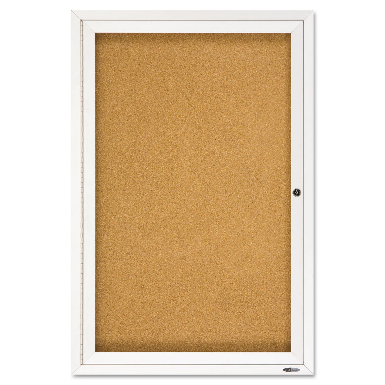 Quartet Enclosed Bulletin Board for Indoor Use - 36" Board Height x 24" Board Width - Brown Natural Cork Surface - Hinged, Self-healing, Shatter Proof, Lock, Durable - Silver Aluminum Frame - 1 Each