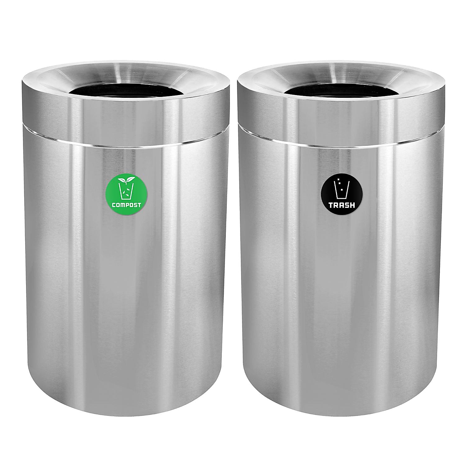 50  Gallon Stainless Steel Compost Bin and Trash Can
