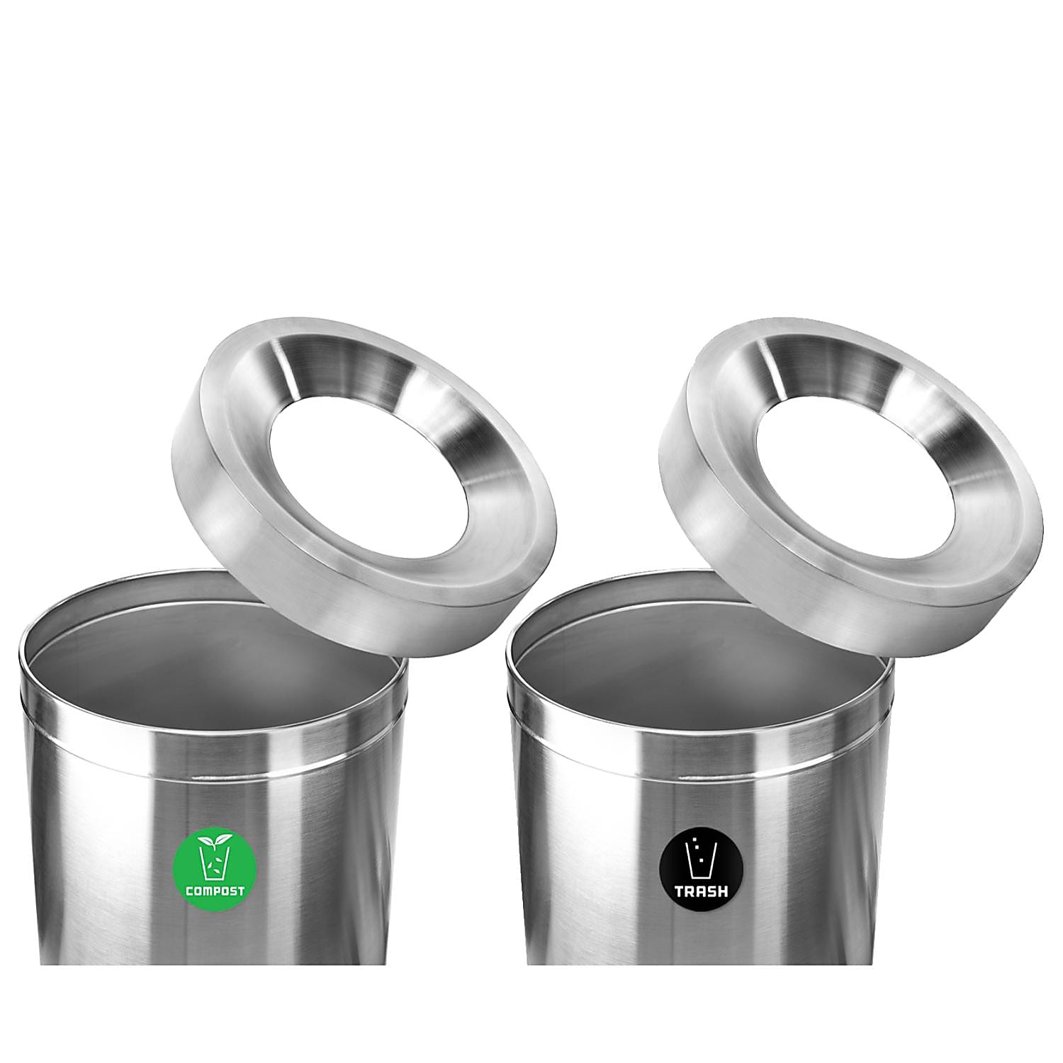 50  Gallon Stainless Steel Compost Bin and Trash Can