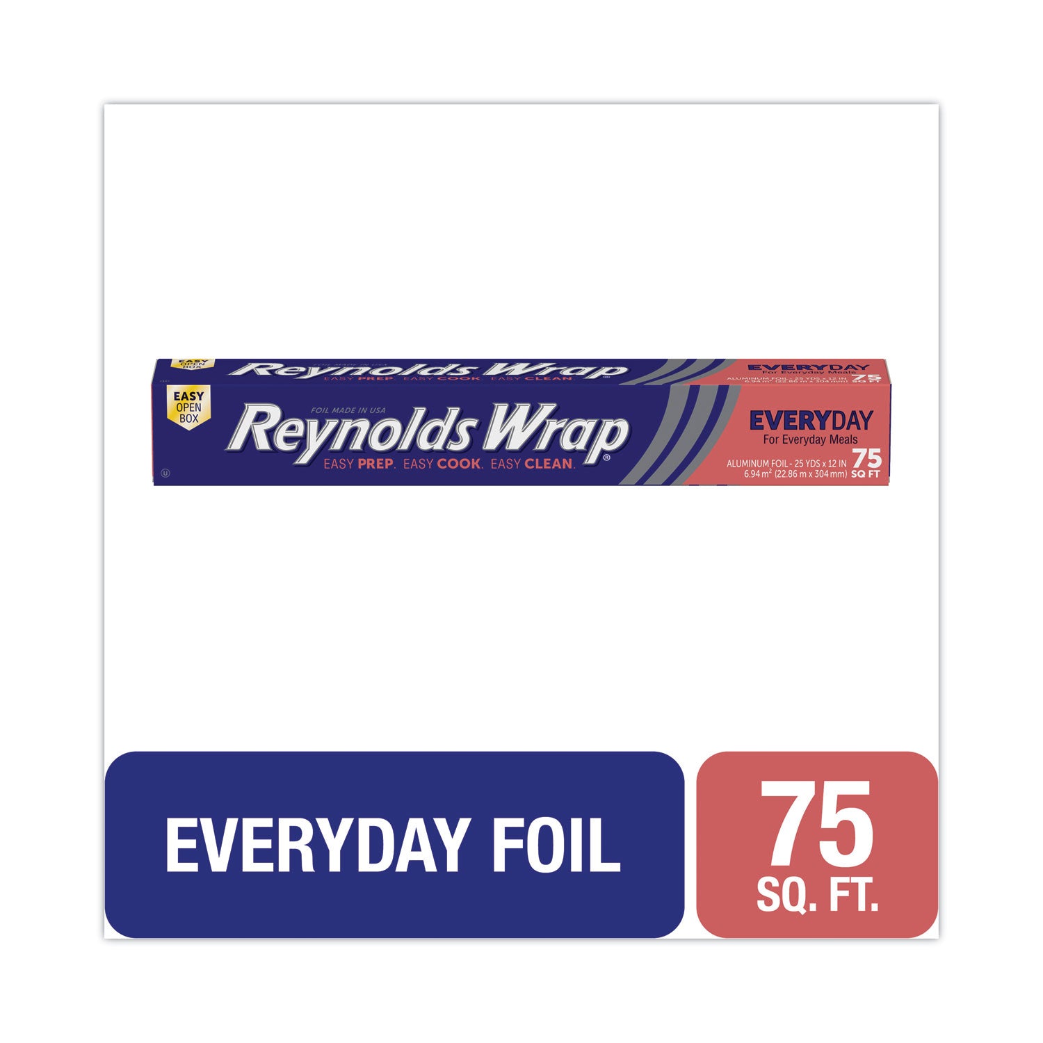 Reynolds Wrap Standard Aluminum Foil - 12" Width x 75 ft Length - Moisture Proof, Grease Proof, Odor Proof, Durable, Heat Resistant, Cold Resistant, Molded - Aluminum - Silver - 1 Each