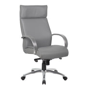 OfficeSource Prestige Executive High Back Chair w/Chrome Frame & Base - Light Gray