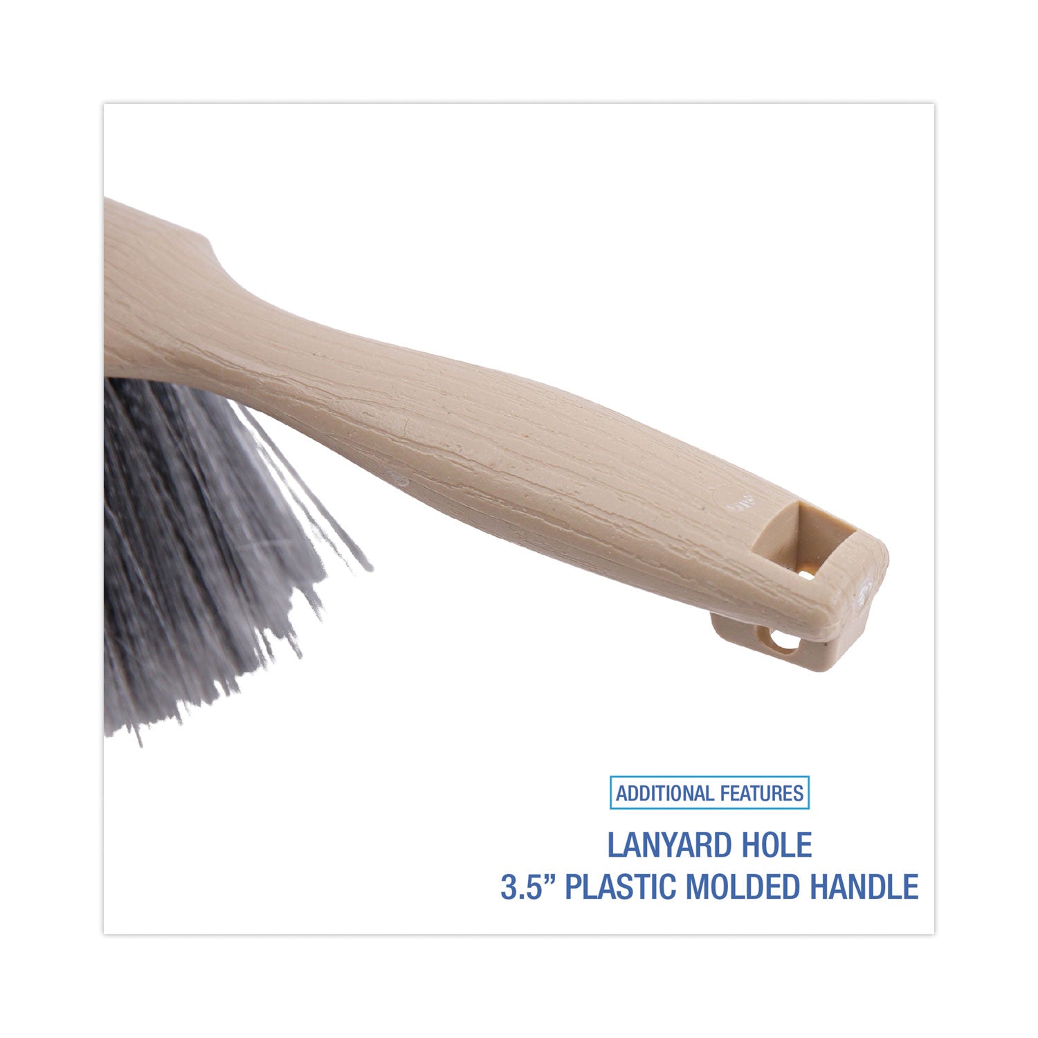Counter Brush, Black Polypropylene, 4.5" Brush, 3.5" Tan Plastic Handle
