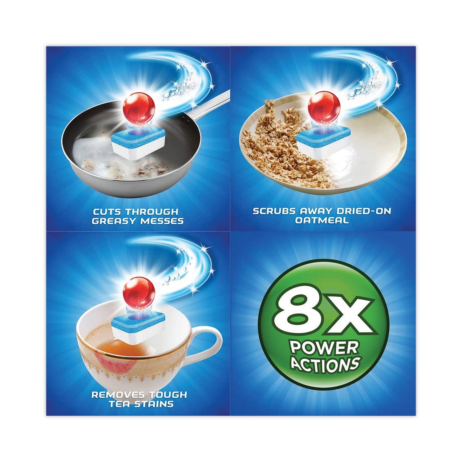 Finish Powerball Dishwasher Tabs - Fresh Scent - Chlorine-free, Easy to Use - Multi - 94 / Box