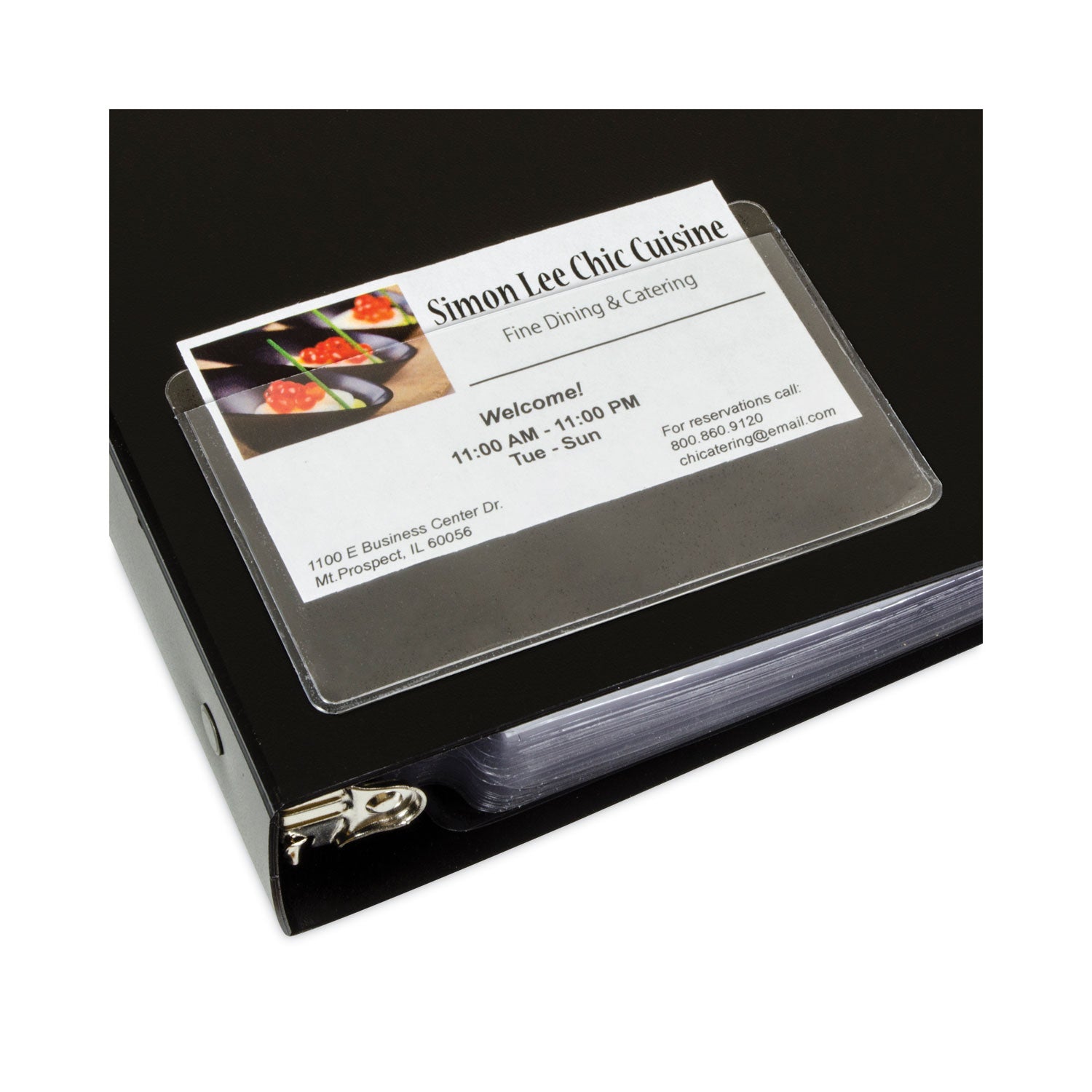 Self-Adhesive Business Card Holder, Top Load, 2 x 3-1/2, Pack of 10