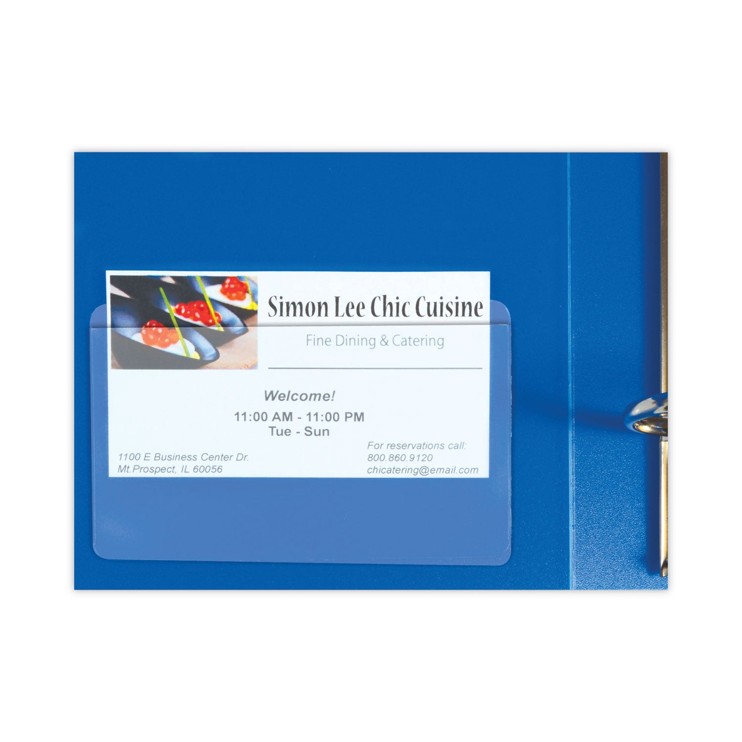 Self-Adhesive Business Card Holder, Top Load, 2 x 3-1/2, Pack of 10