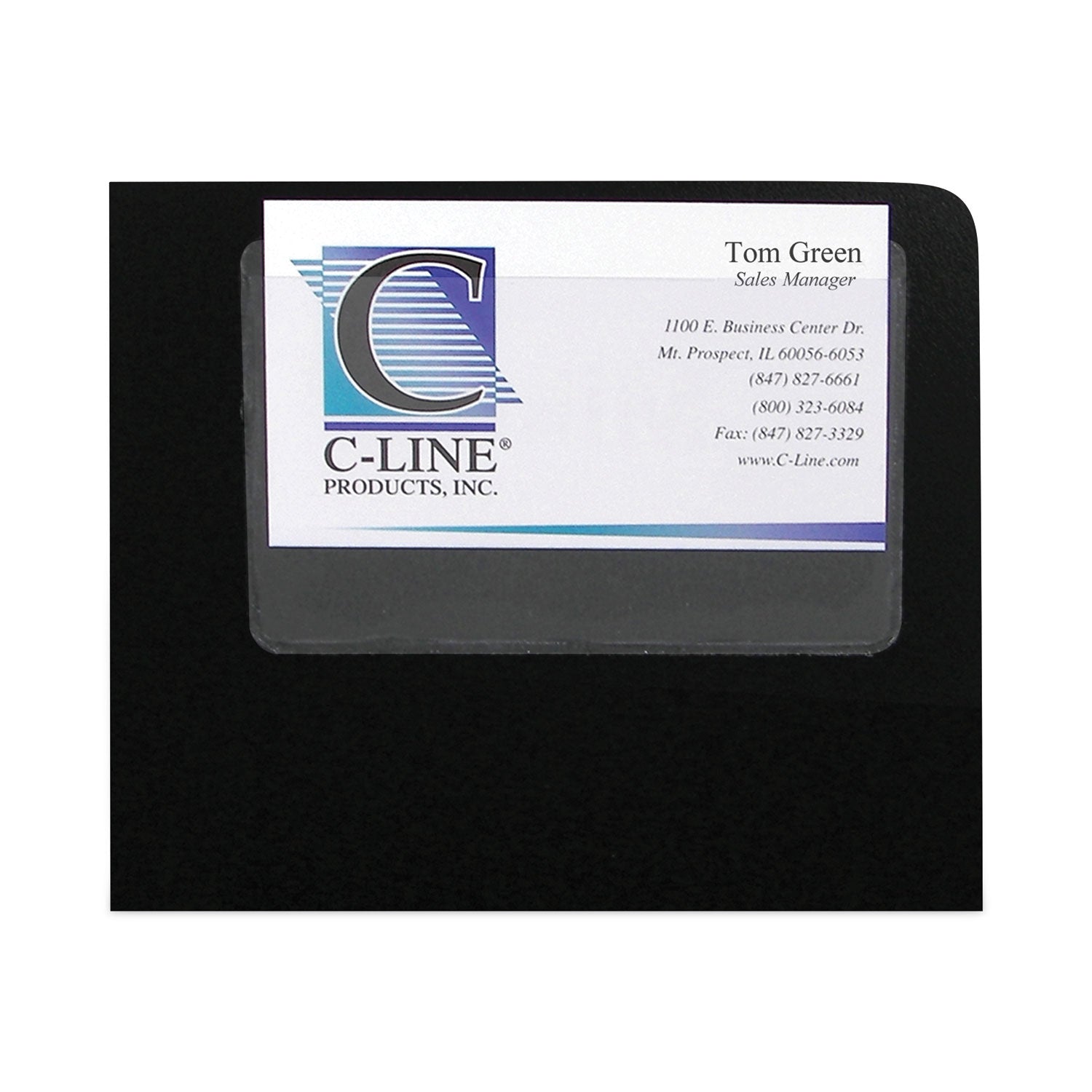 Self-Adhesive Business Card Holder, Top Load, 2 x 3-1/2, Pack of 10