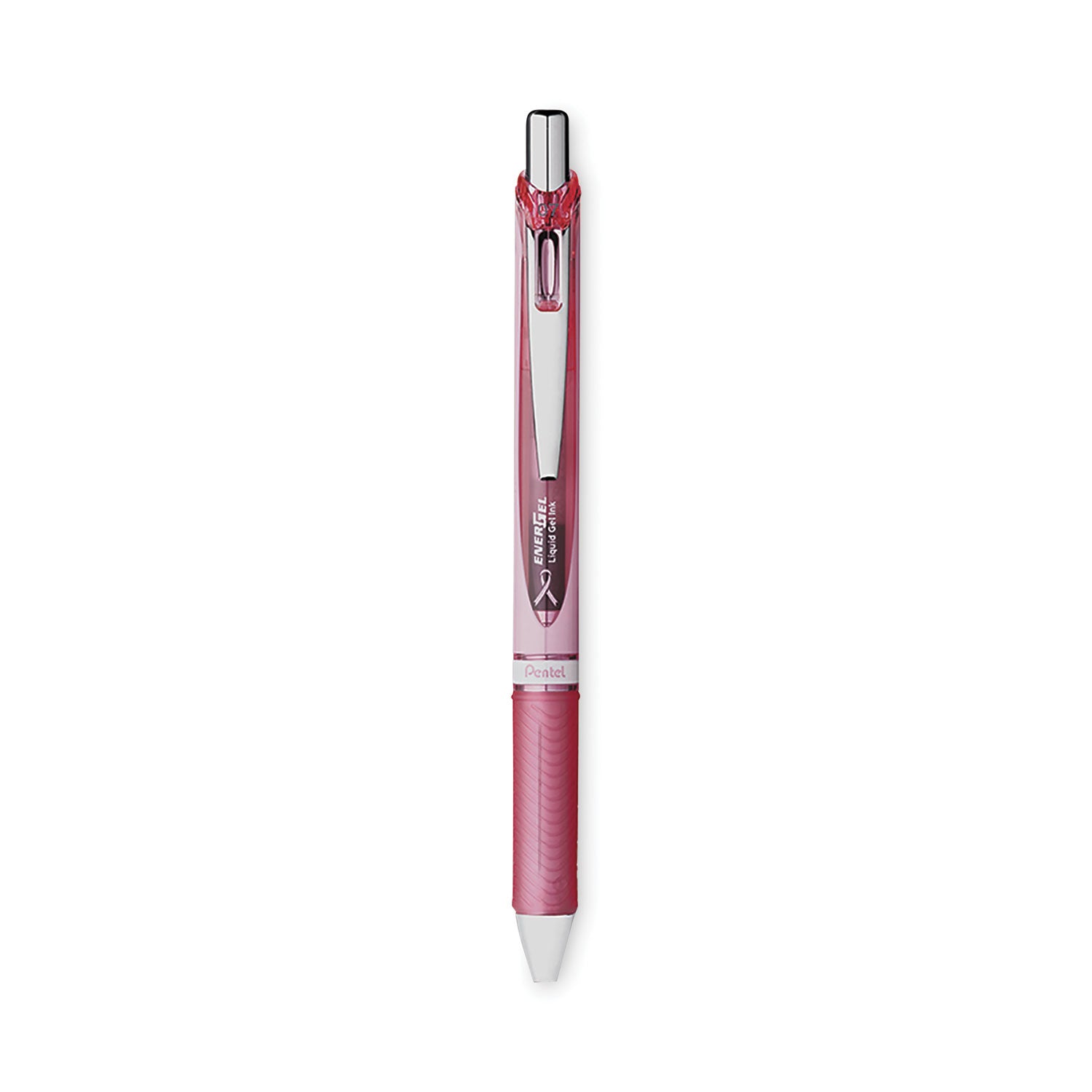 0.7 mm Medium Pen Point - Refillable - Retractable - Black Ink - Gel-based - Pink Barrel - Metal Tip - 1 Pack