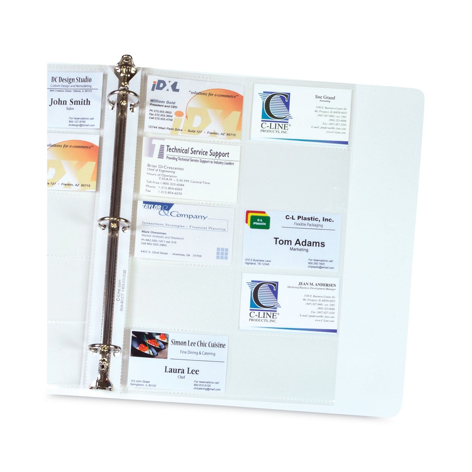 Business Card Holder, Poly without Tabs, Holds 20 Cards/Page, 11-1/4 x 8-1/8, Pack of 10