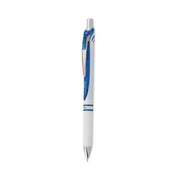 EnerGel Pearl Retractable Liquid Gel Pen, 0.7 mm Needle Point, Blue Ink, Refillable, Pearl White Barrel, Metal Tip, 1 Dozen