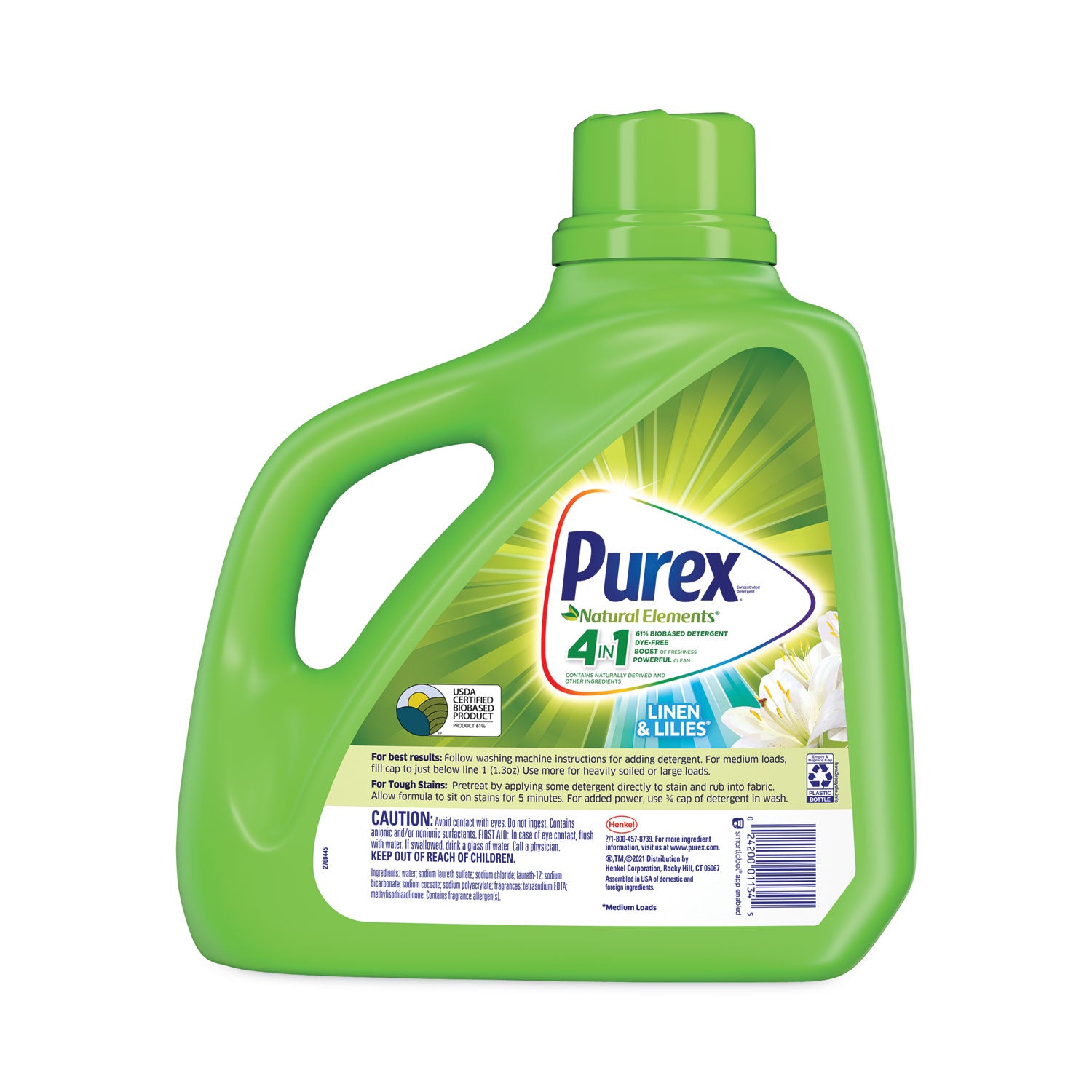 Ultra Natural Elements He Liquid Detergent, Linen And Lilies, 150 Oz Bottle