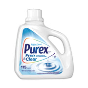 Purex Free & Clear Laundry Detergent, Concentrated Liquid, 150 fl oz (4.7 qt), 115 Loads, Dye-Free, Hypoallergenic, Odorless, Clear, 1 Each