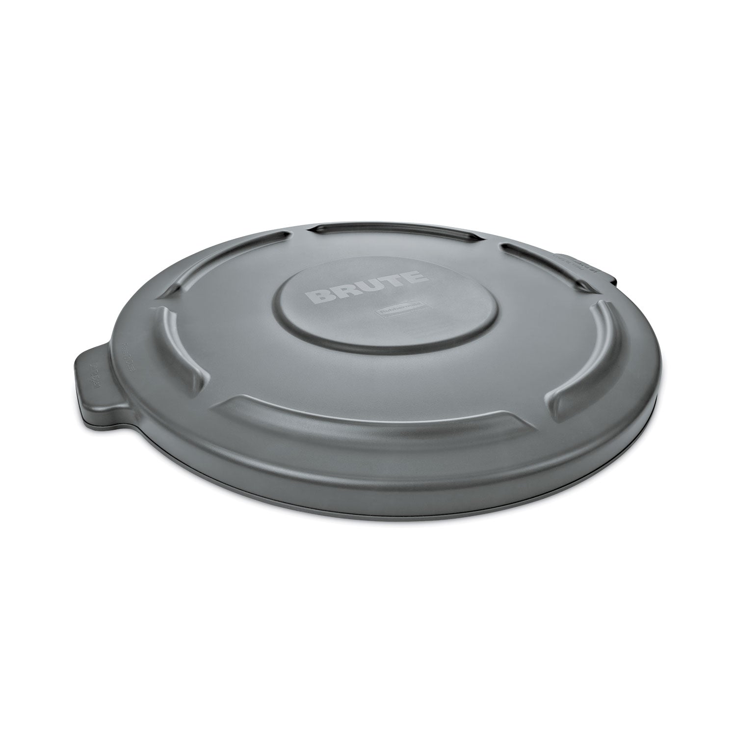 BRUTE Self-Draining Flat Top Lids for 10 gal Round BRUTE Container, 15.91" Diameter, Gray, 6/Carton