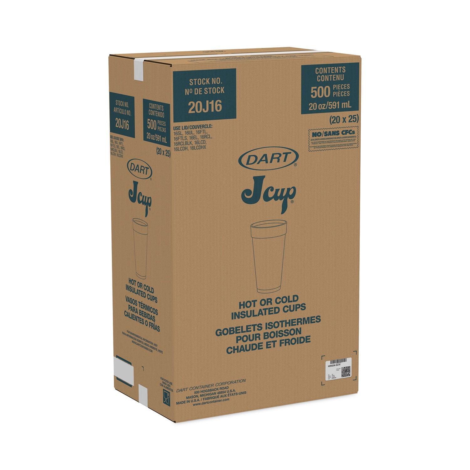 20 fl oz - Blueberry - Foam - Coffee, Soft Drink, Juice, Tea, Water, Hot Drink, Cold Drink - 25/Pack - 20 / Carton