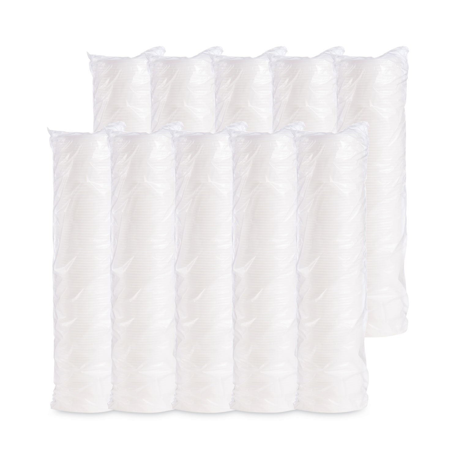 Plastic Lids for Foam Containers, Vented, Fits 3.5 oz to 6 oz, White, 100/Pack, 10 Packs/Carton