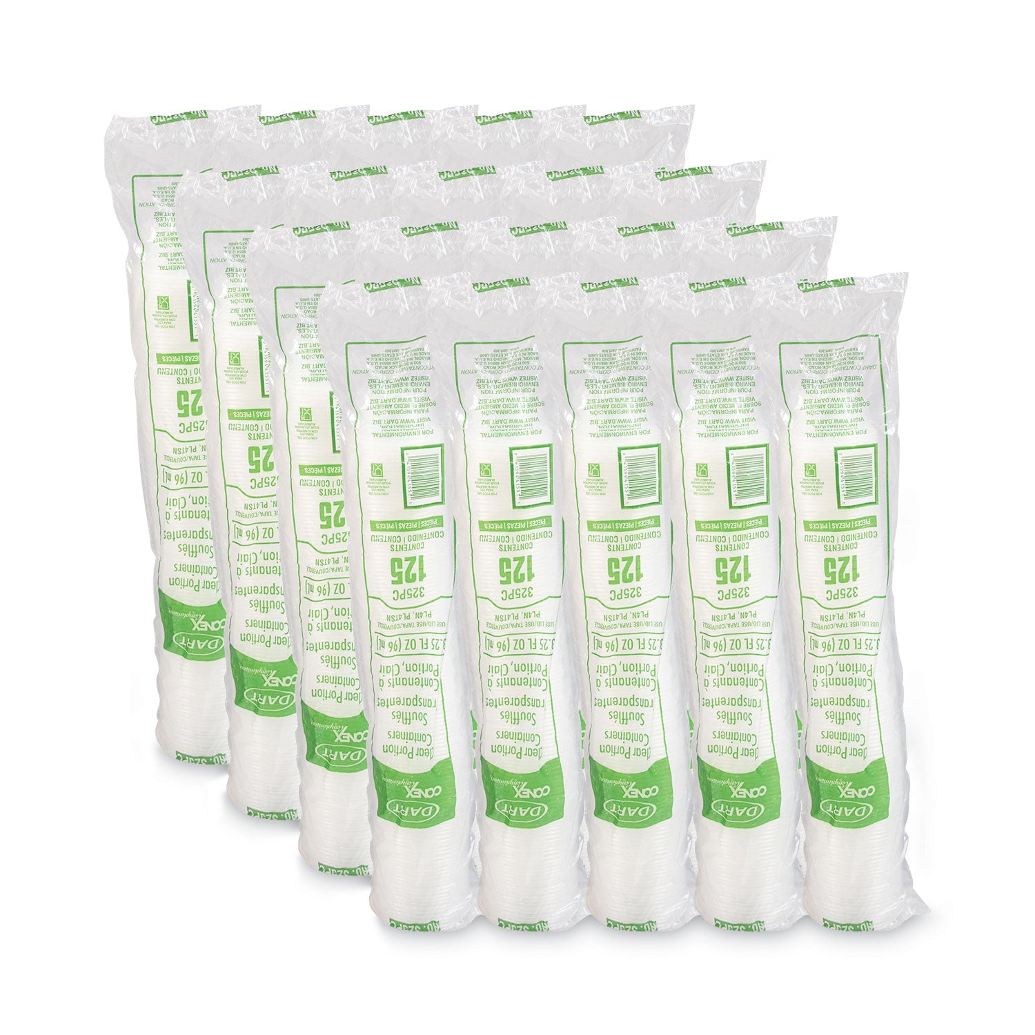 Conex Complements Portion/Medicine Cups, 3.25 oz, Plastic, Clear, 125/Bag, 20 Bags/Carton