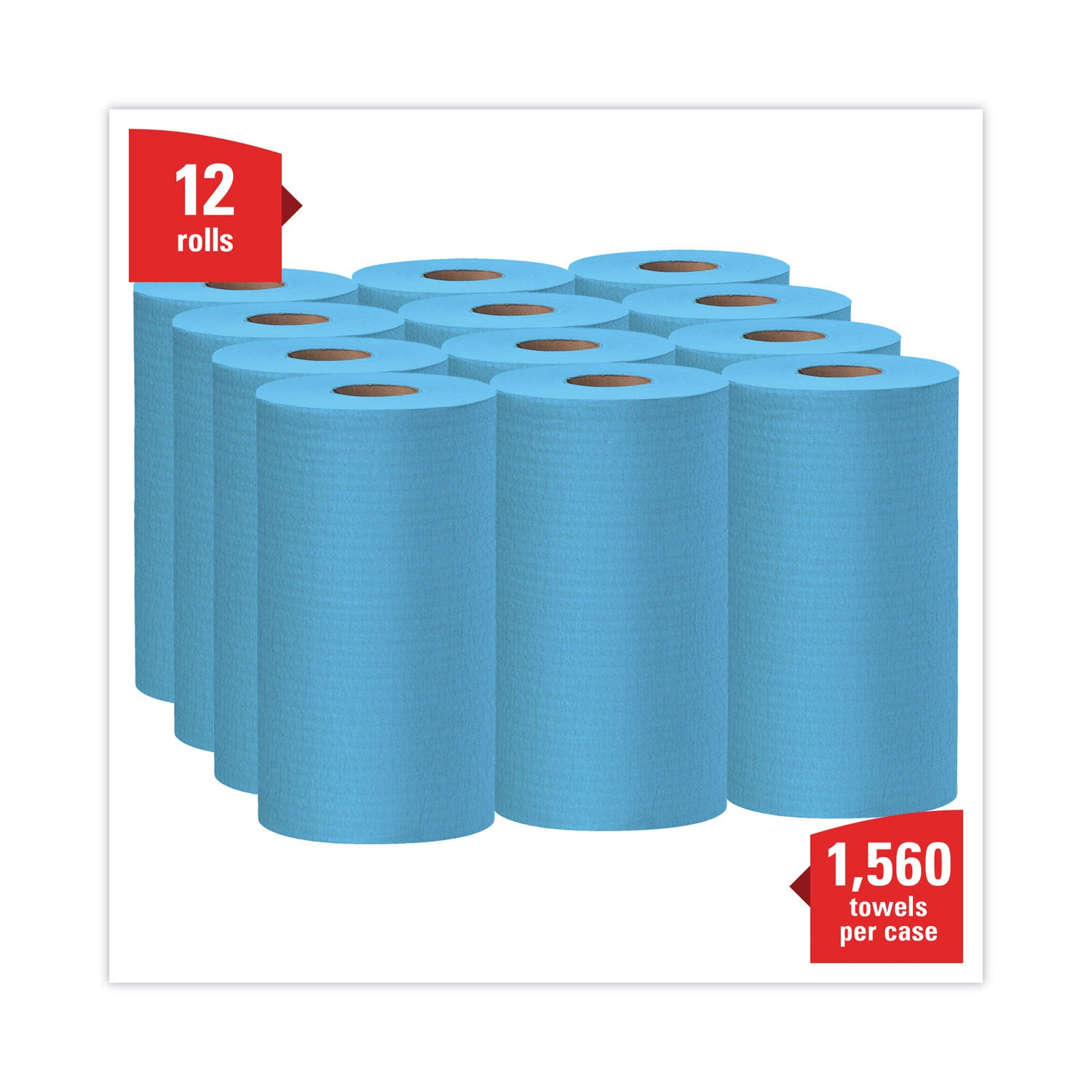 Wypall General Clean X60 Multi-Task Cleaning Cloths - 12.20" Length x 9.80" Width - Absorbent, Reinforced, Strong, Perforated, Durable, Reusable, Residue-free, Sturdy - Blue - 130/Roll - 1 Carton