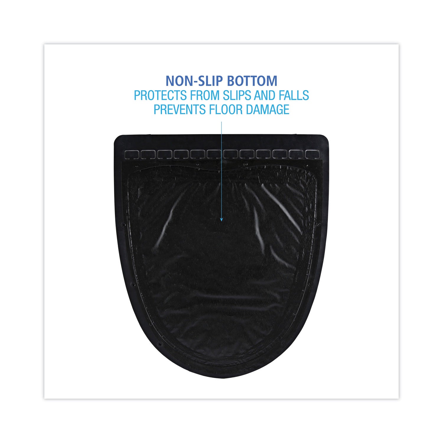 Disposable Urinal Floor Mat 2.0, Slip-Resistant Rubber, 17.5 x 20, Black, 6/Carton