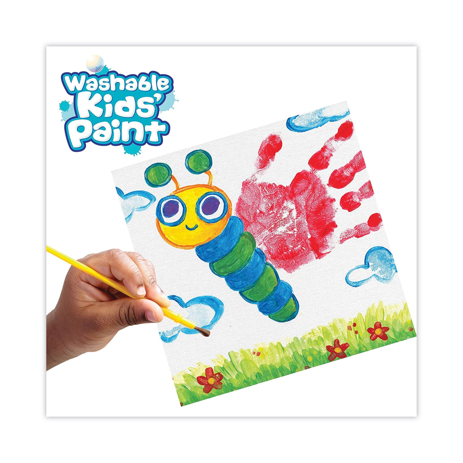 Washable Paint, 18 Assorted Colors, Interconnected 3 Oz Cups