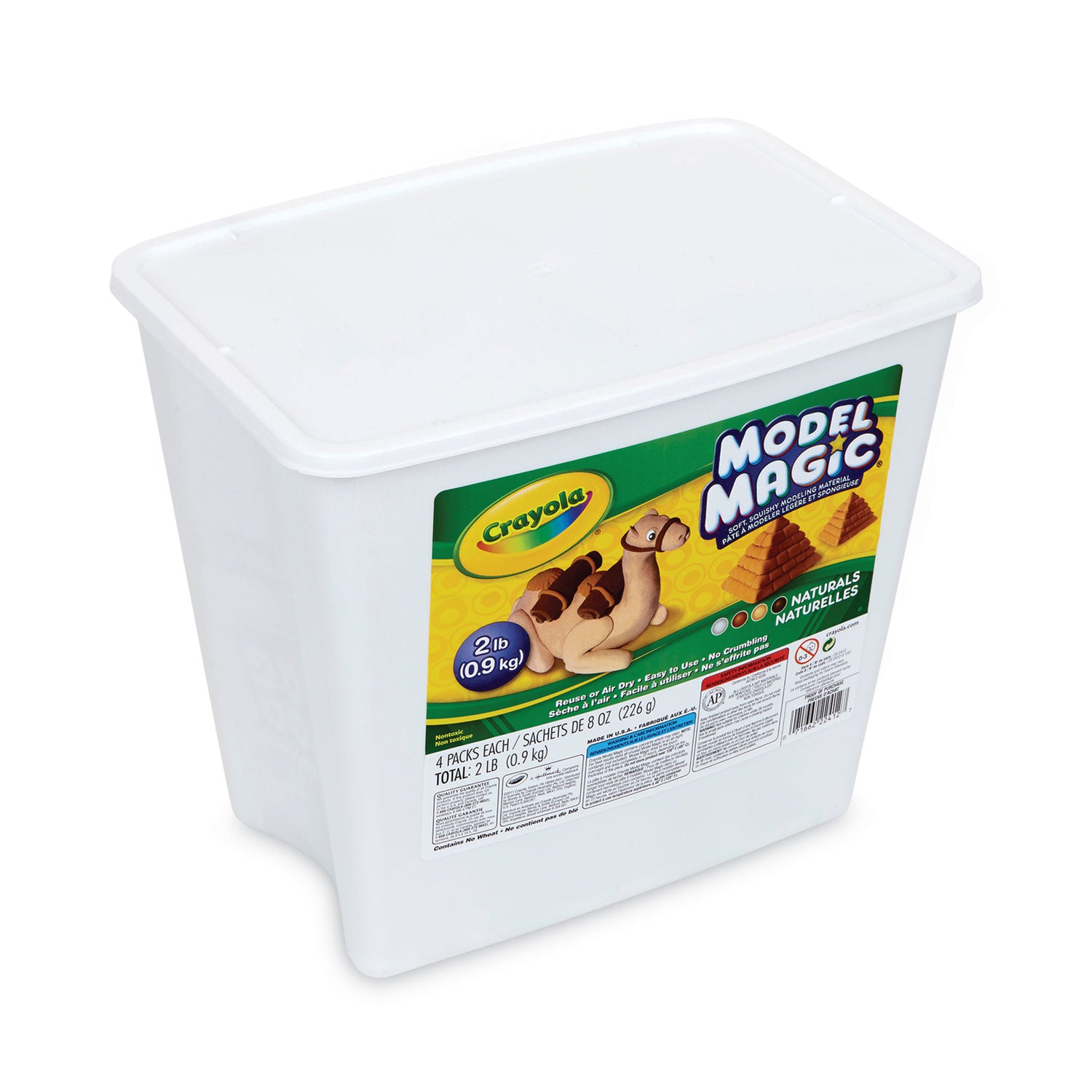 Crayola Model Magic Modeling Material - Project, Sculpture - Assorted, White, Bisque, Earth Tone - 1 Box