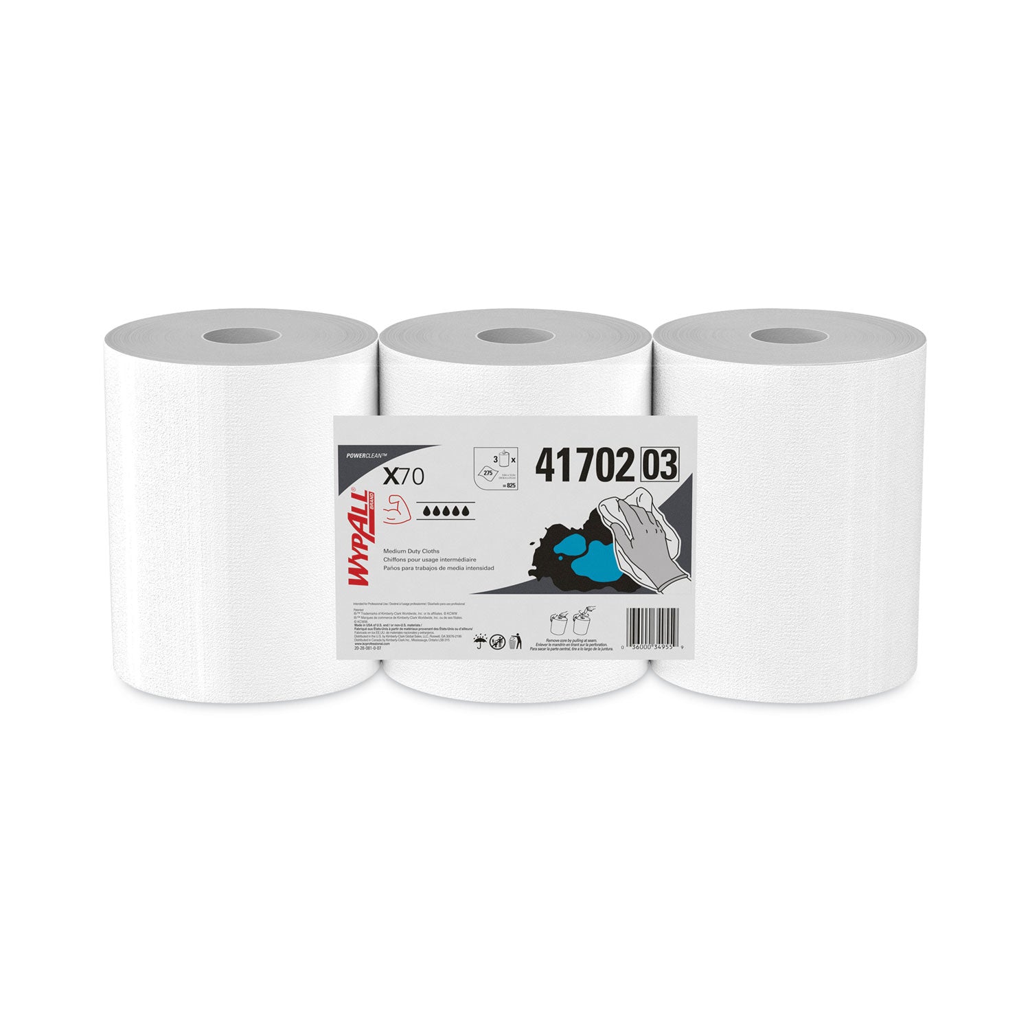 275 Sheets/Roll - White - Hydroknit, Pulp Fiber, Polypropylene - 3 / Carton