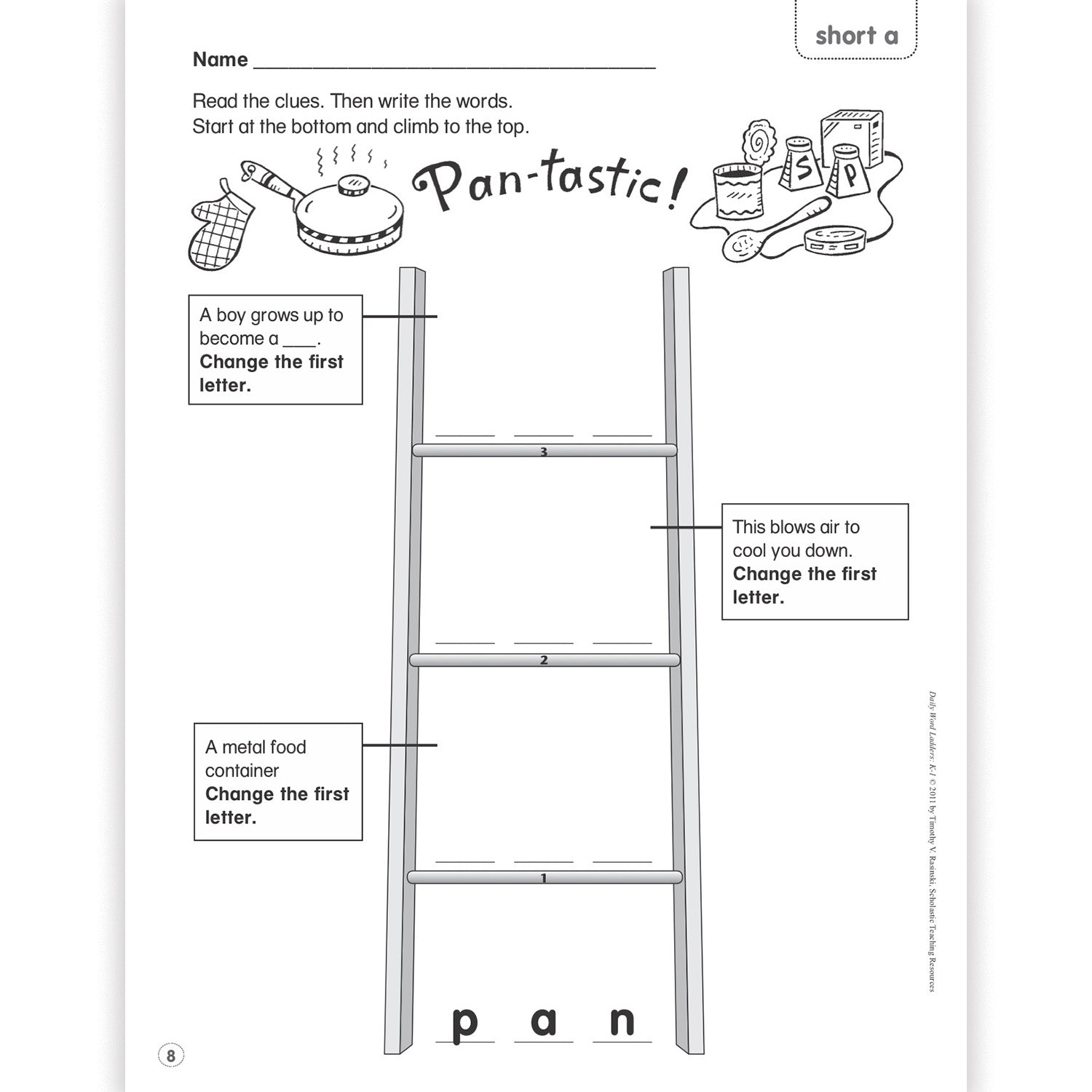 Daily Word Ladders, Grades K-1, 8-3/8" Width, 10-7/8" Length