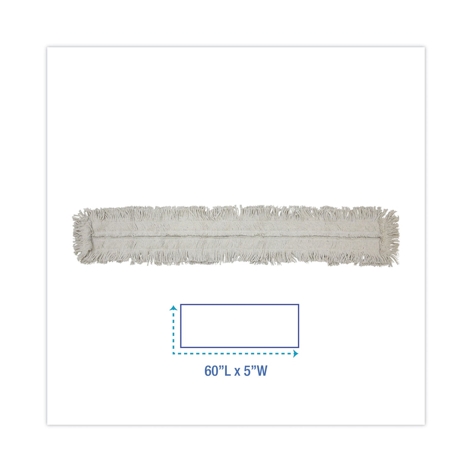 Disposable Dust Mop Head, Cotton, Cut-End, 60w X 5d