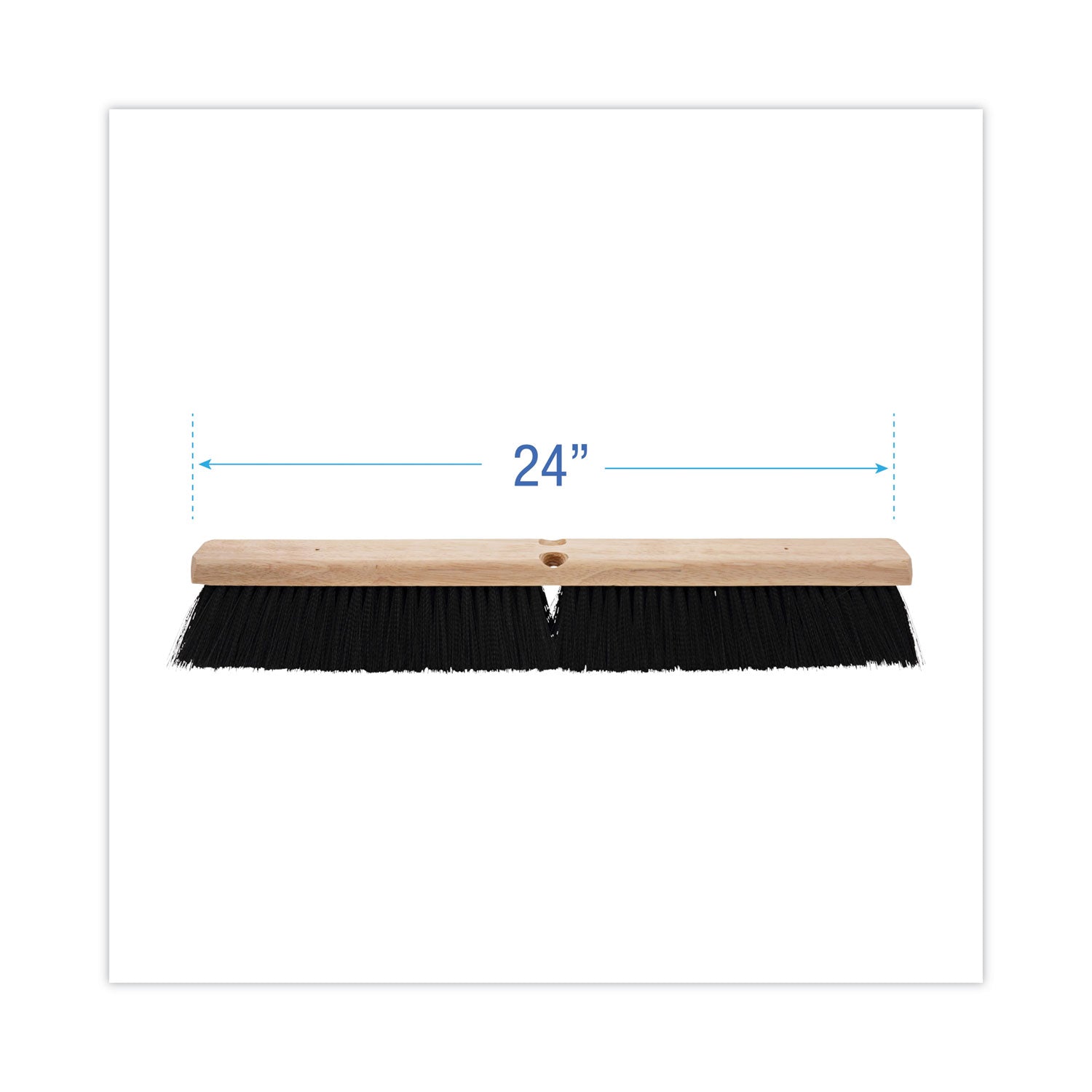 Floor Brush Head, 3" Black Polypropylene Bristles, 24" Brush