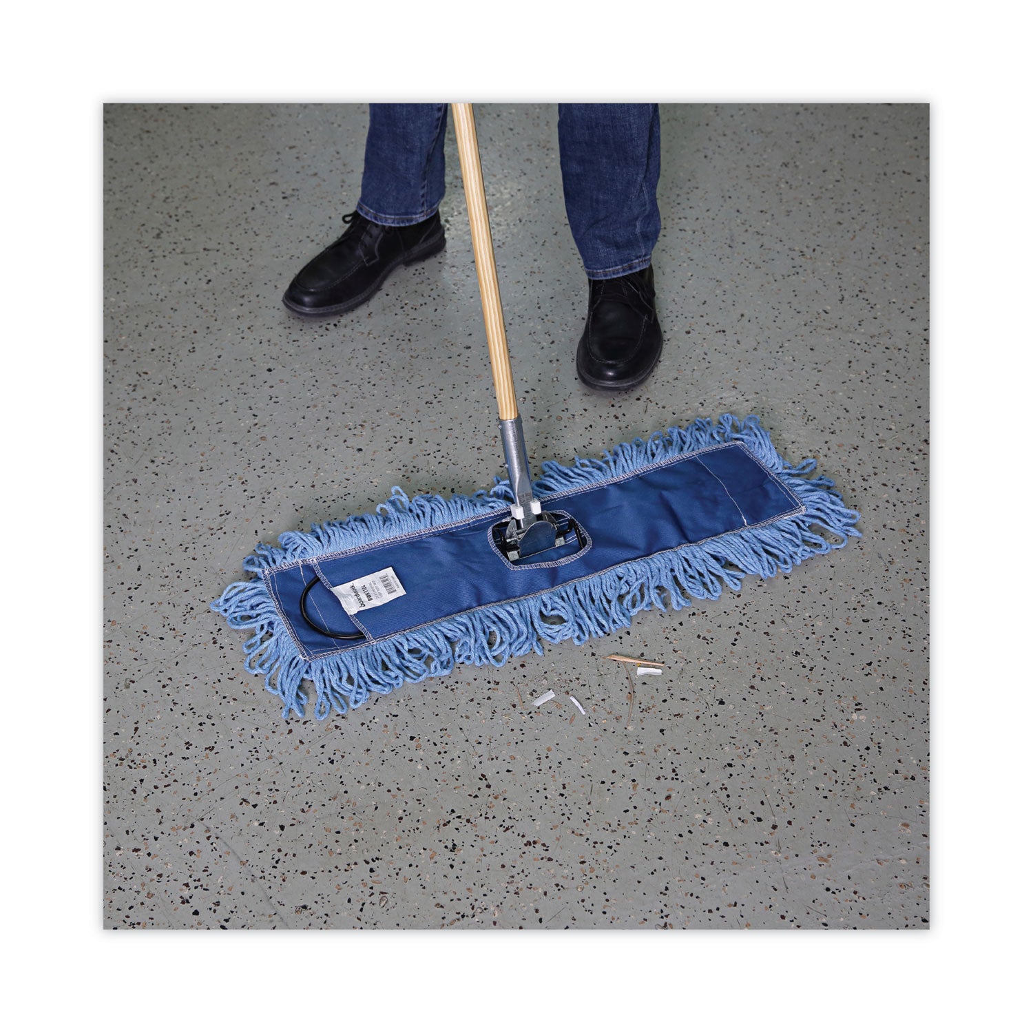 Mop Head, Dust, Looped-End, Cotton/synthetic Fibers, 24 X 5, Blue