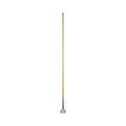 Clip-On Dust Mop Handle, Lacquered Wood, Swivel Head, 1" dia x 60", Natural