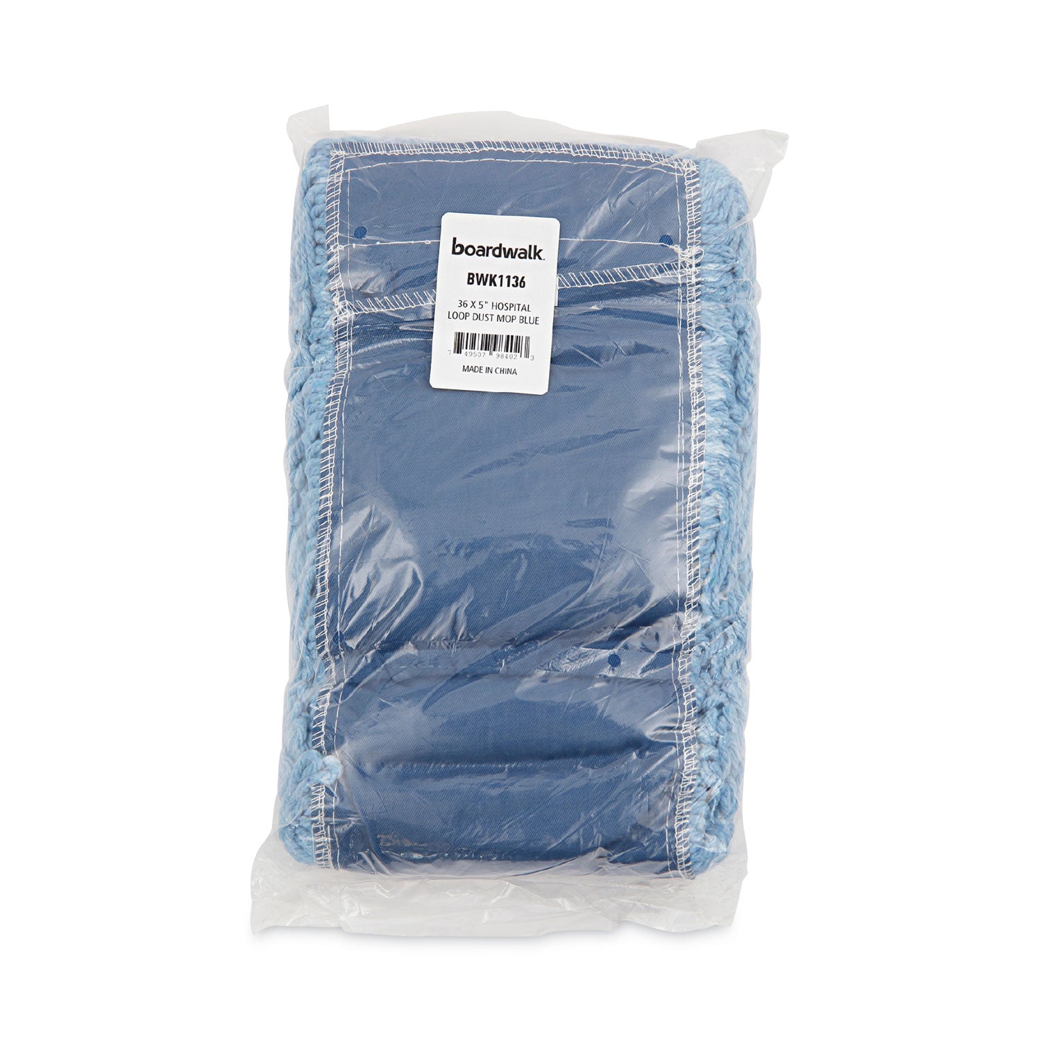 Dust Mop Head, Cotton/synthetic Blend, 36 X 5, Looped-End, Blue