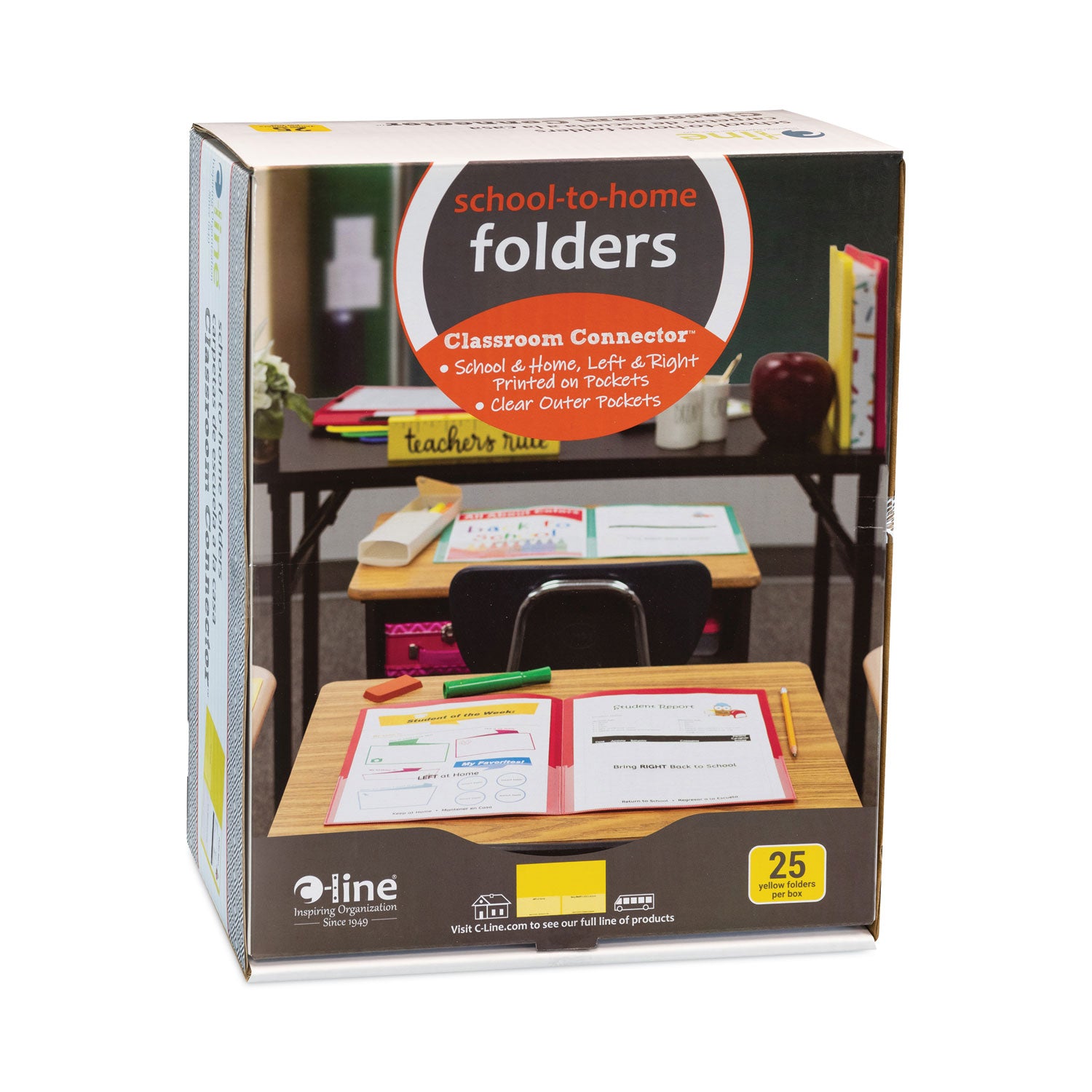 Classroom Connector™ School-To-Home Folders, Yellow, Box of 25