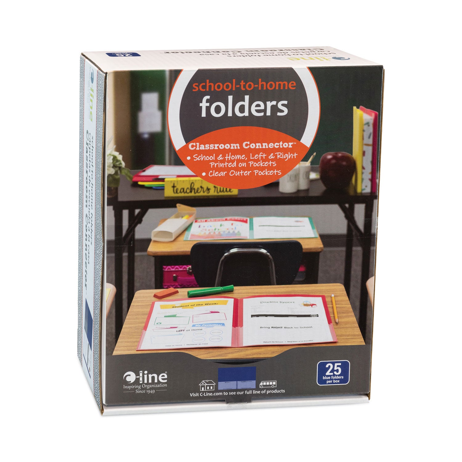 Classroom Connector™ School-To-Home Folder, Blue, Box of 25