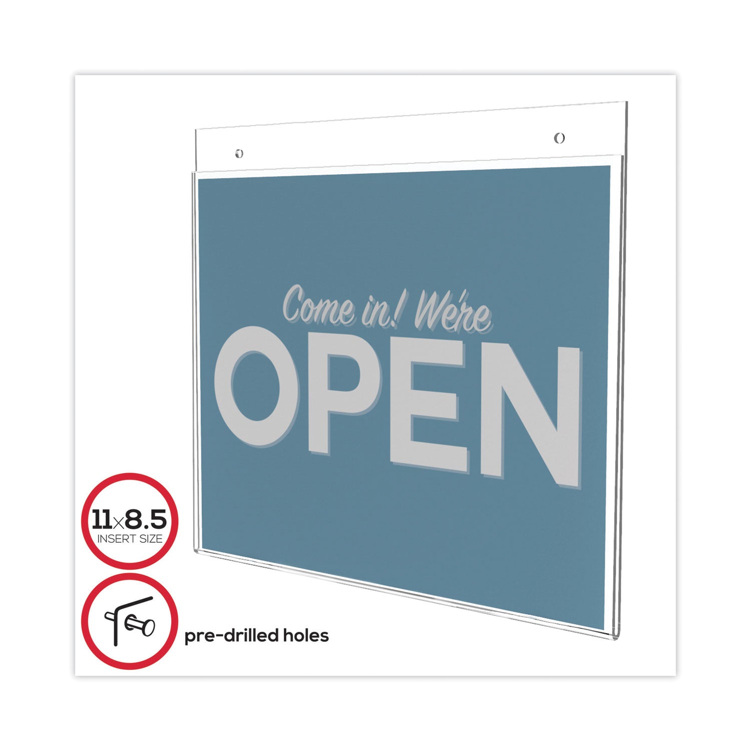 11" Width x 8.5" Height - Wall Mountable - Plastic - Clear - 1 Each