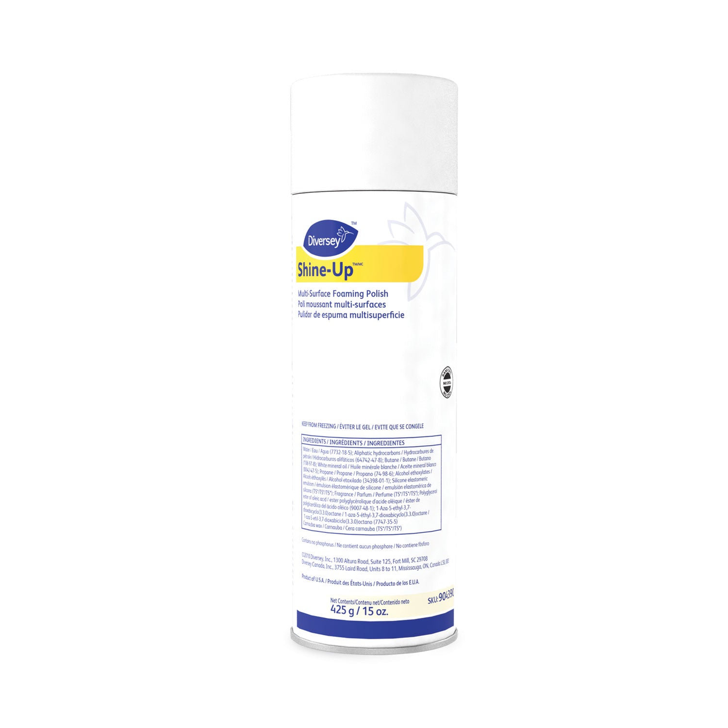 Shine-Uptm/mc Multi-Surface Foaming Polish, Lemon Scent, 15 Oz Aerosol Spray, 12/carton
