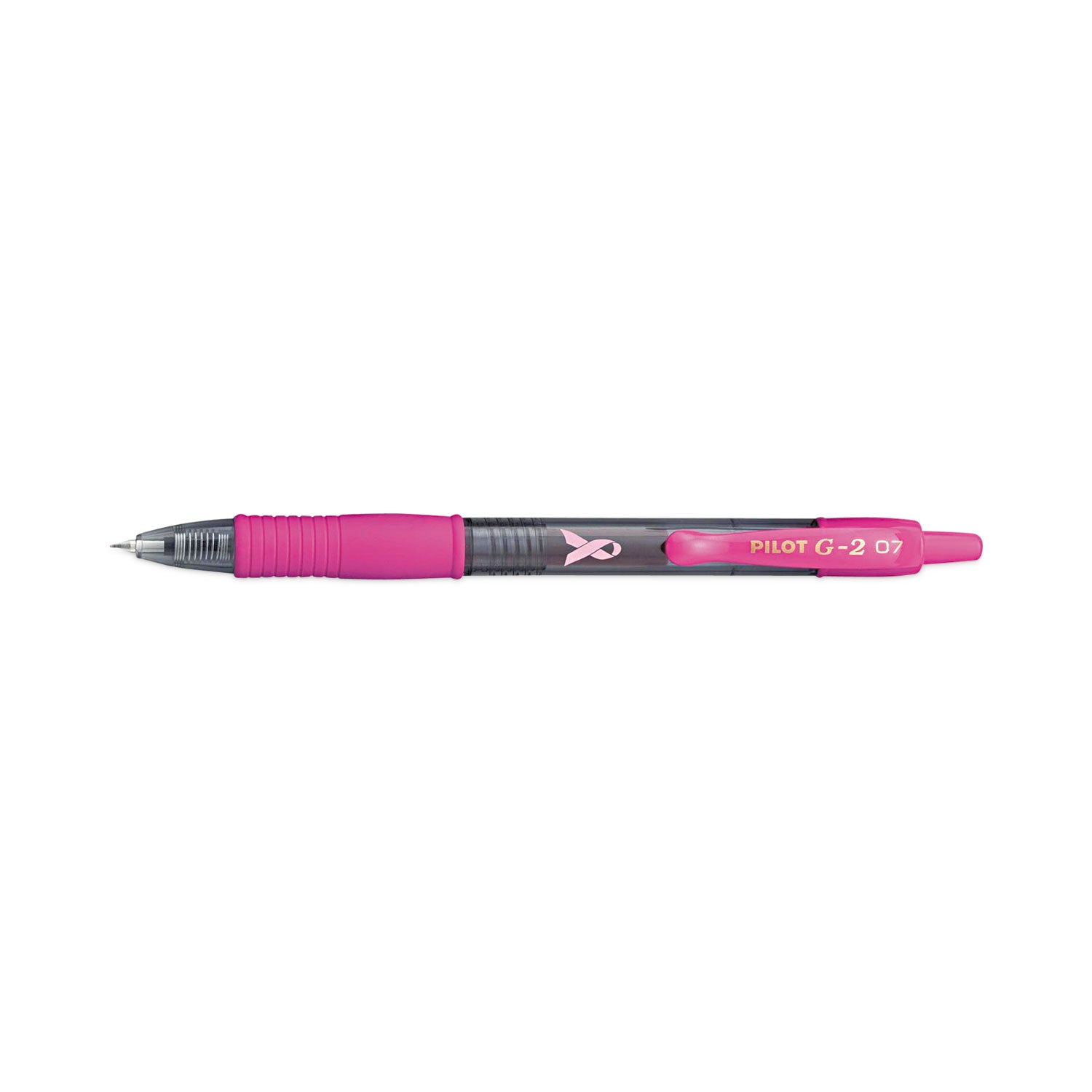 G2 Gel Rollingball Pens - 0.7 mm Fine Pen Point - Refillable - Retractable - Black Ink - Gel-based - Pink, Black Barrel - 2 / Pack