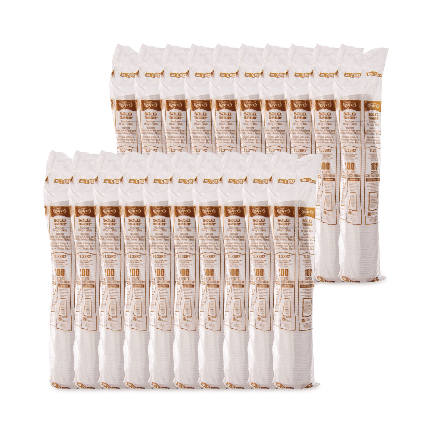 Traveler Dome Hot Cup Lid, Fits 8 oz Hot Cups, Plastic, White, 100/Pack, 10 Packs/Carton