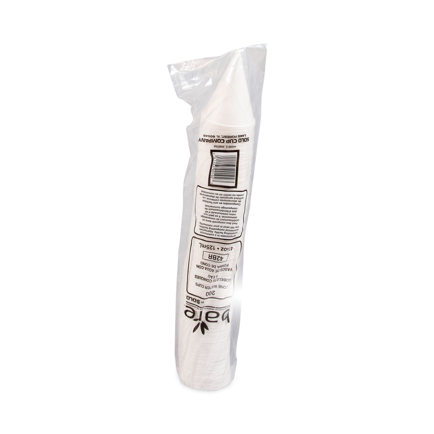 4.25 fl oz - Cone - White - Paper - Water - 200/Bag - 25 / Carton