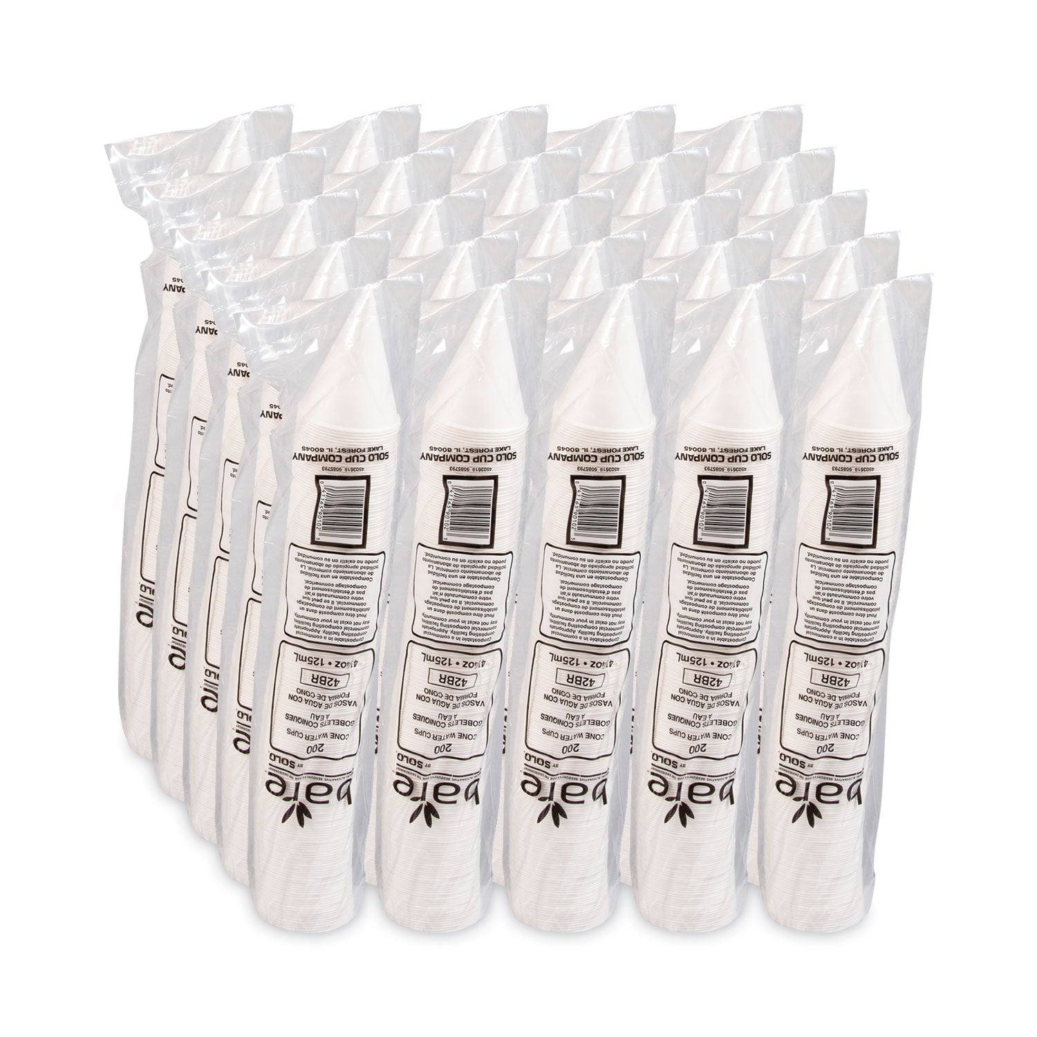4.25 fl oz - Cone - White - Paper - Water - 200/Bag - 25 / Carton