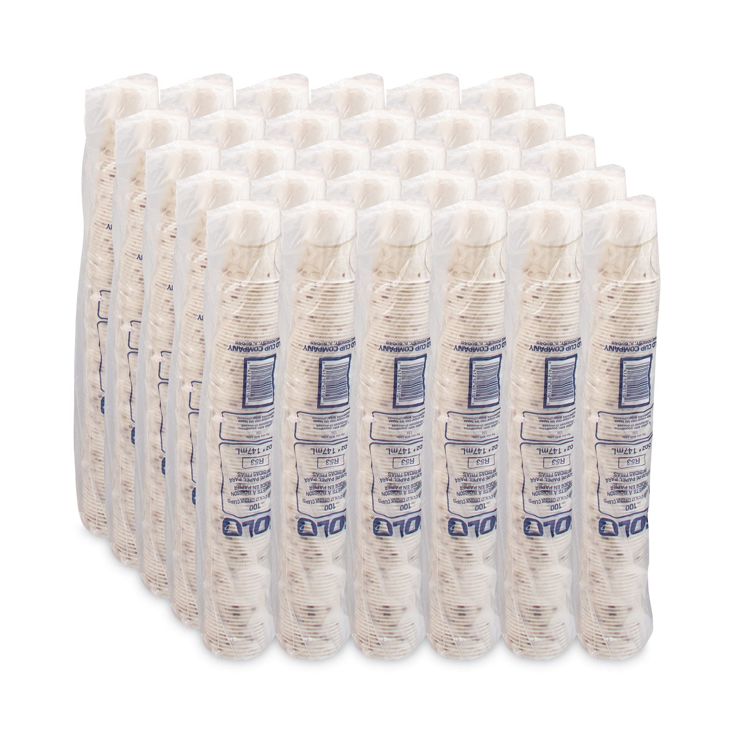 Symphony Design Paper Water Cups, 5 oz, 100/Bag, 30 Bags/Carton