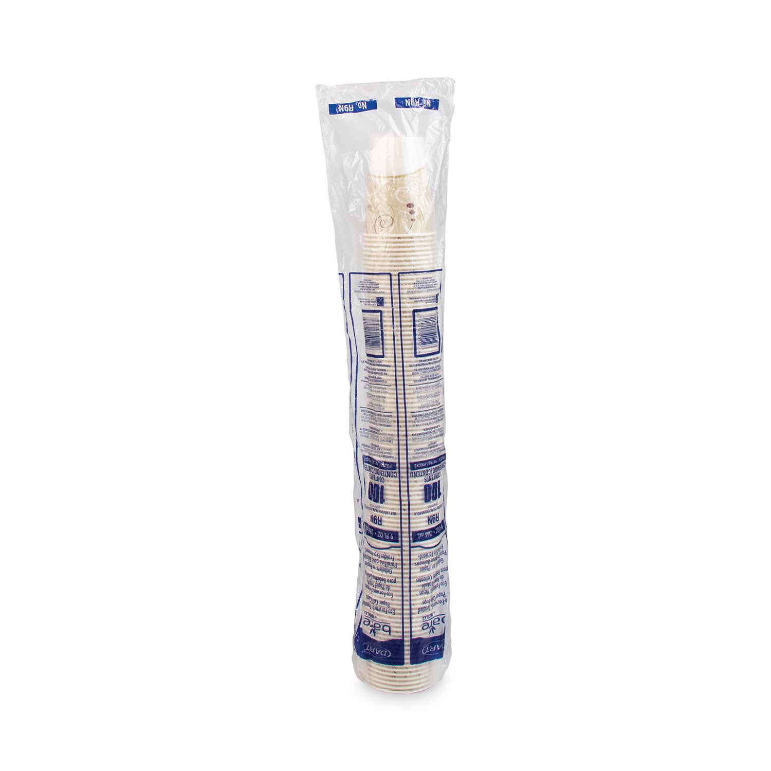 Symphony Design Wax-Coated Paper Cold Cups, 9 oz, White/Beige/Red, 100/Sleeve, 20 Sleeves/Carton
