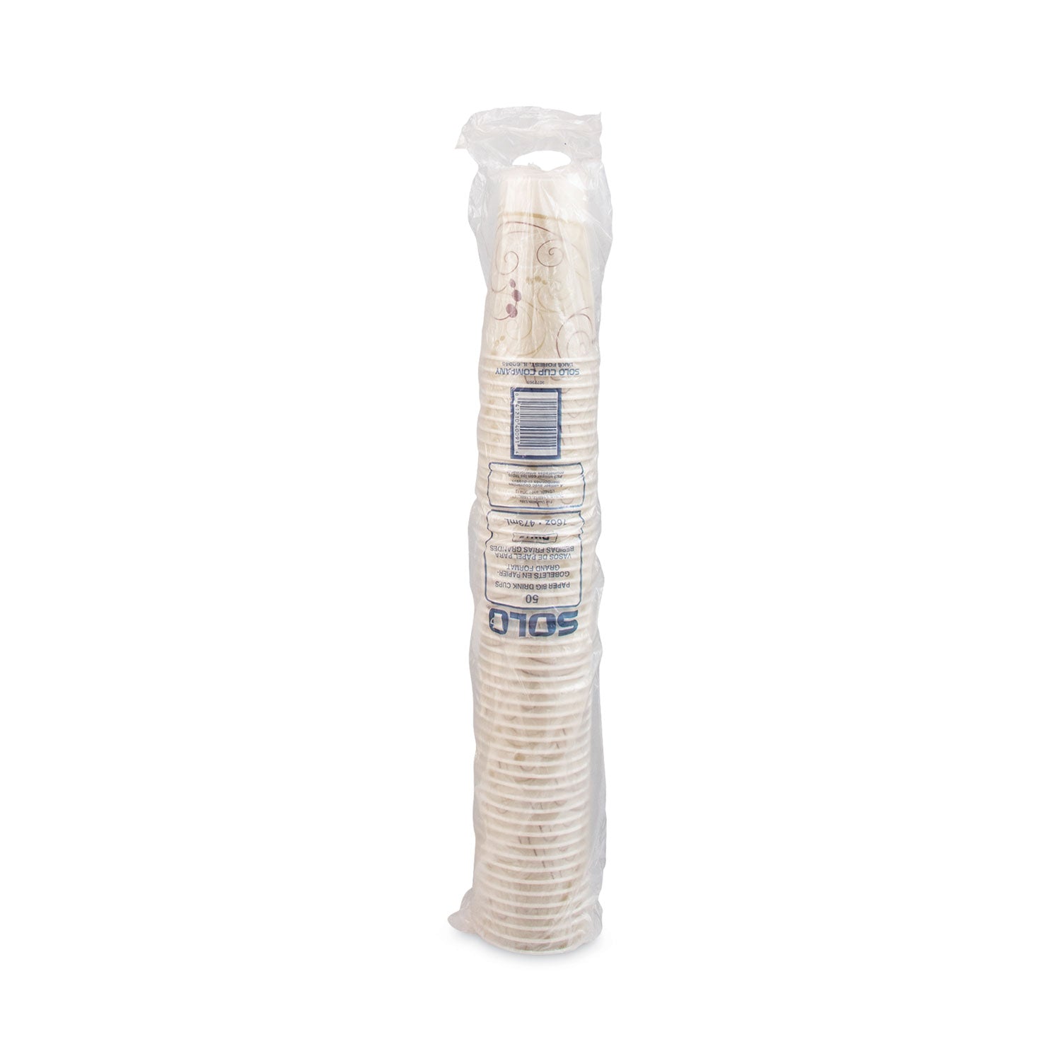 Symphony Treated-Paper Cold Cups, 16 oz, White/Beige/Red, 50/Bag, 20 Bags/Carton