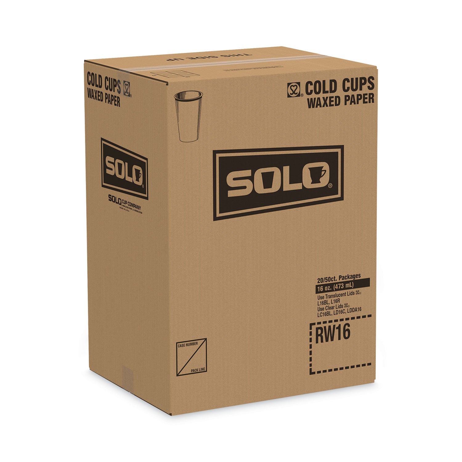 Symphony Treated-Paper Cold Cups, 16 oz, White/Beige/Red, 50/Bag, 20 Bags/Carton