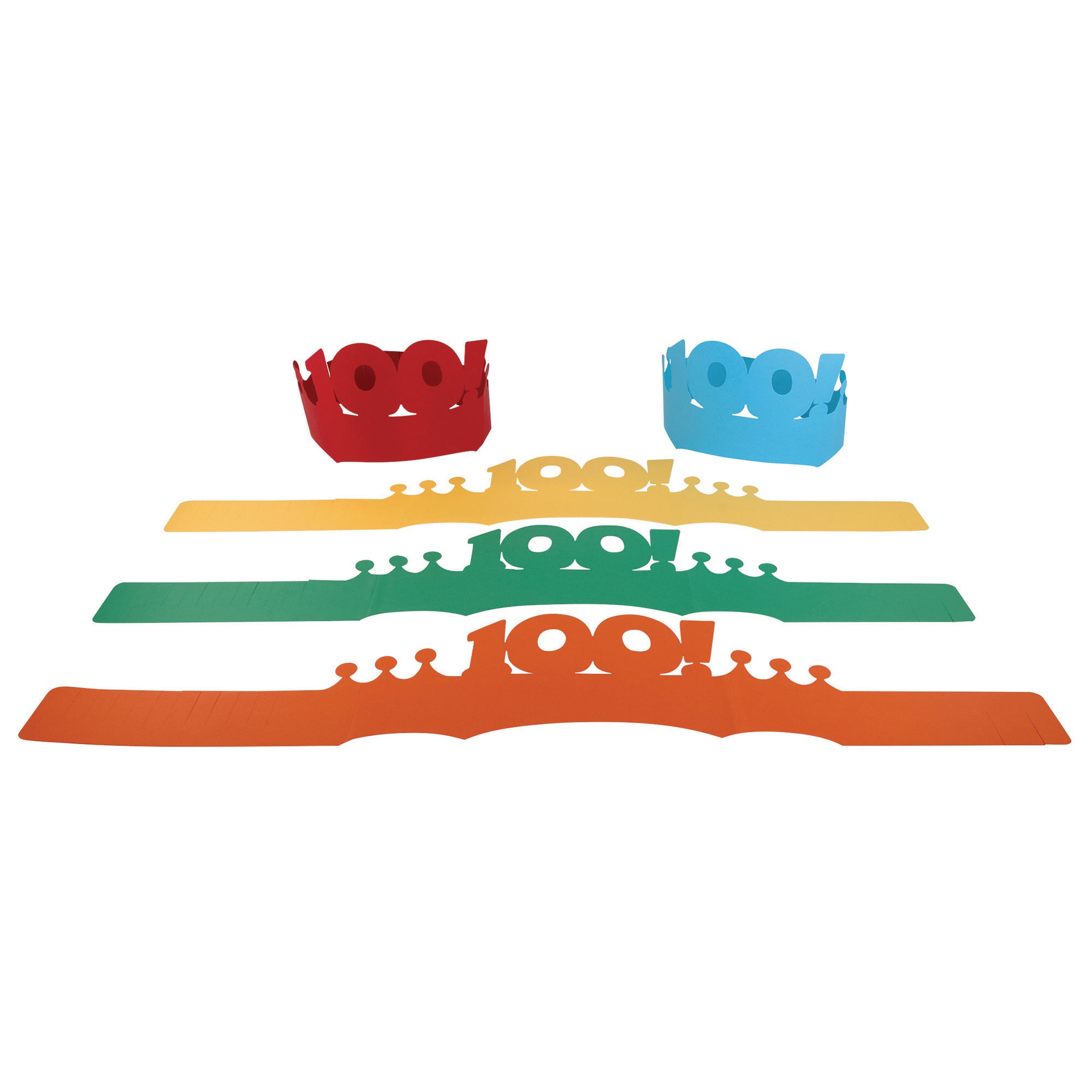 100 Days of School Paper Crowns, 4.5" x 24.75", 25 Pieces