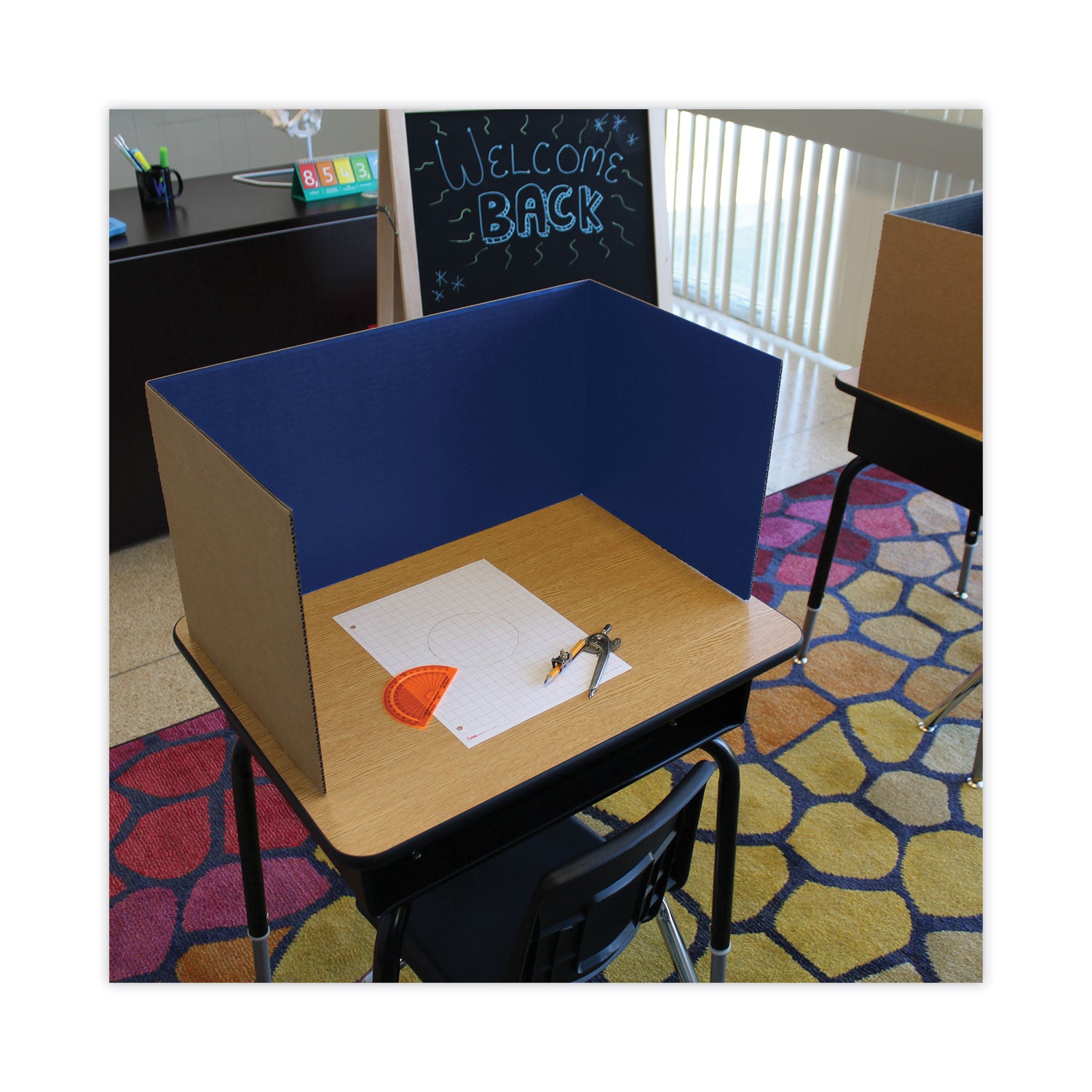 Study Carrel, 48 x 12, Assorted Colors, 24/Pack