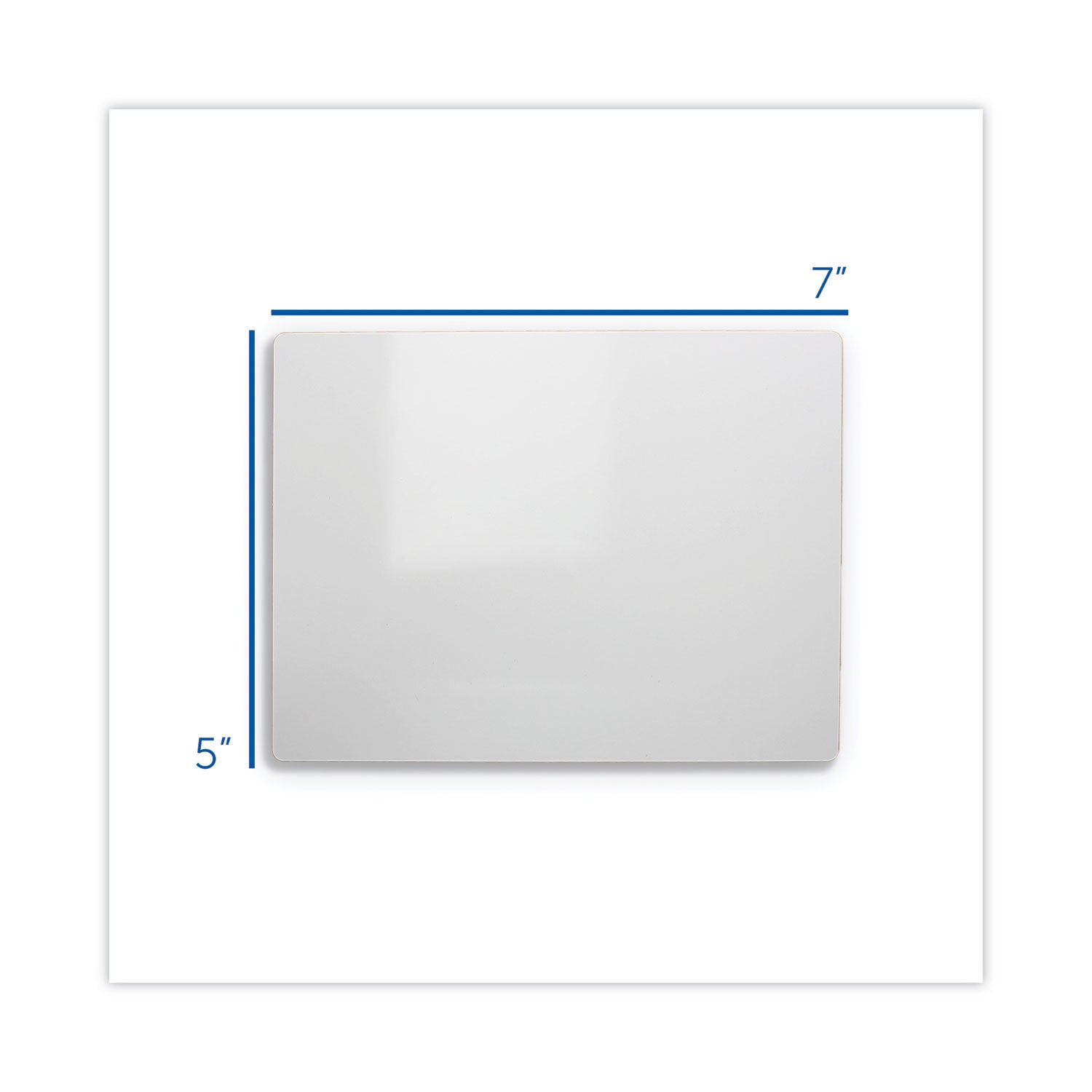7" (0.6 ft) Width x 5" (0.4 ft) Height - White Surface - Lap - Ghost Resistant, Write-on, Wipe-off, Chip Resistant, Warp Resistant, Smooth Edge - 12 / Pack