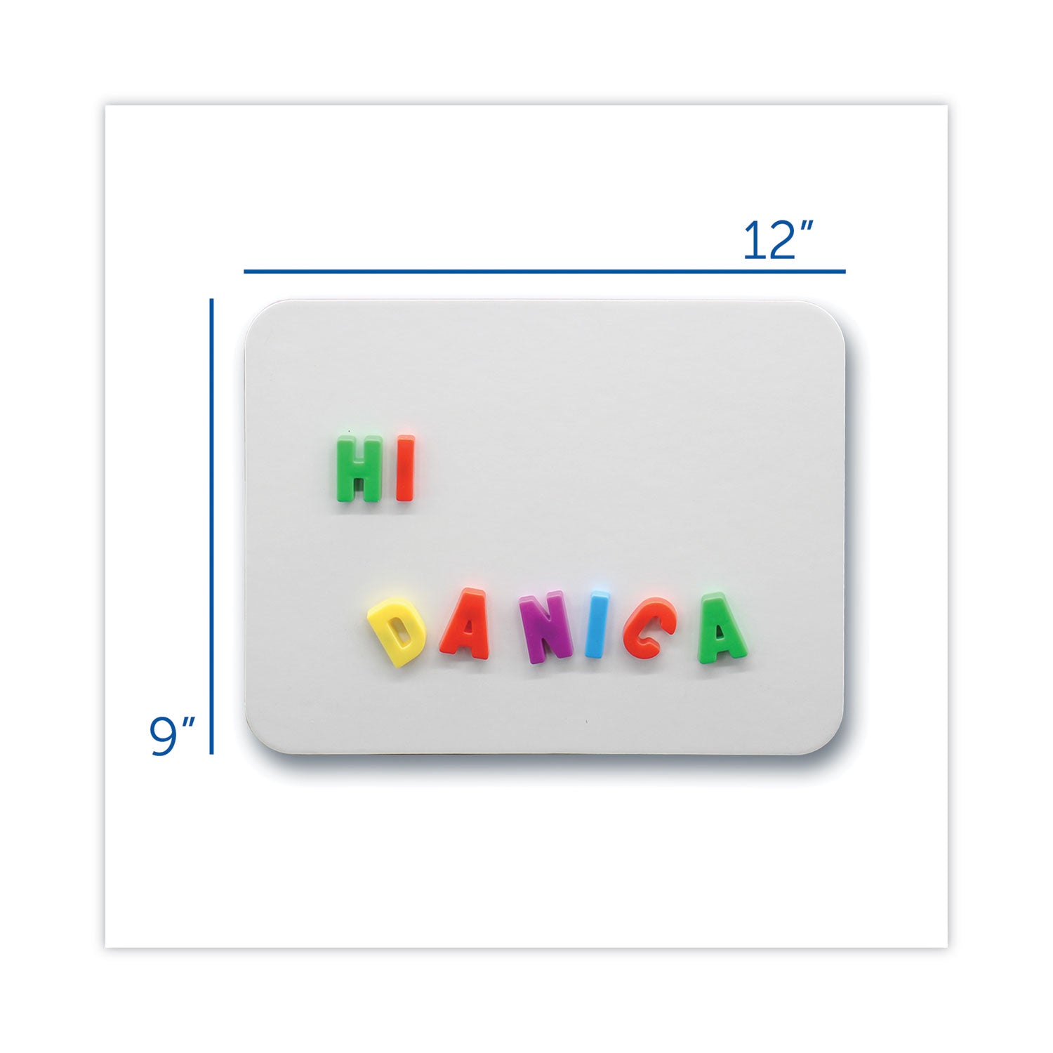 Magnetic Dry Erase Boards (9" x 12") with Colored Pens & Erasers, Set of 12