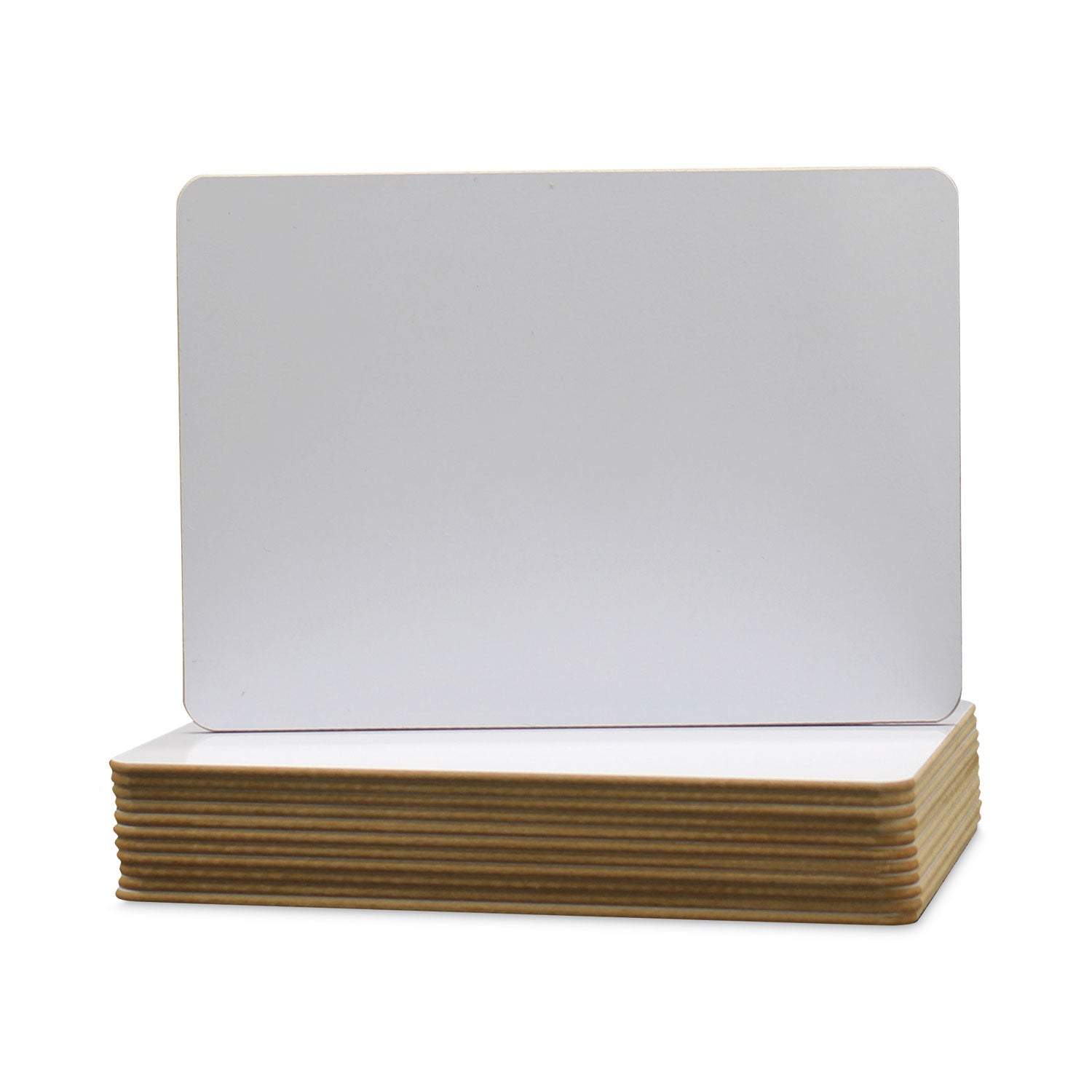 7" (0.6 ft) Width x 5" (0.4 ft) Height - White Surface - Lap - Ghost Resistant, Write-on, Wipe-off, Chip Resistant, Warp Resistant, Smooth Edge - 12 / Pack